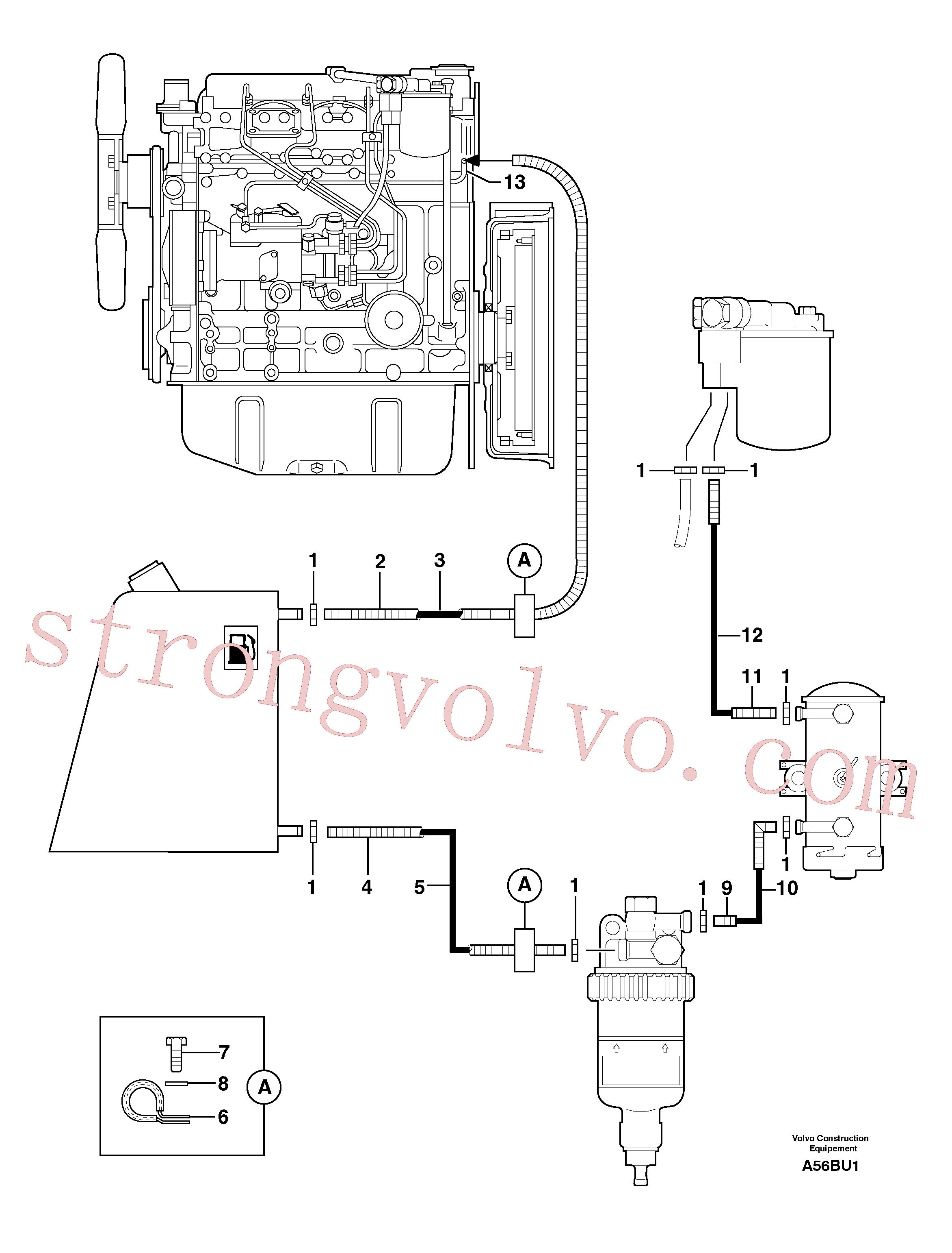 PJ4380042 Volvo Circuito de combustível(A56BU1 Montagem)