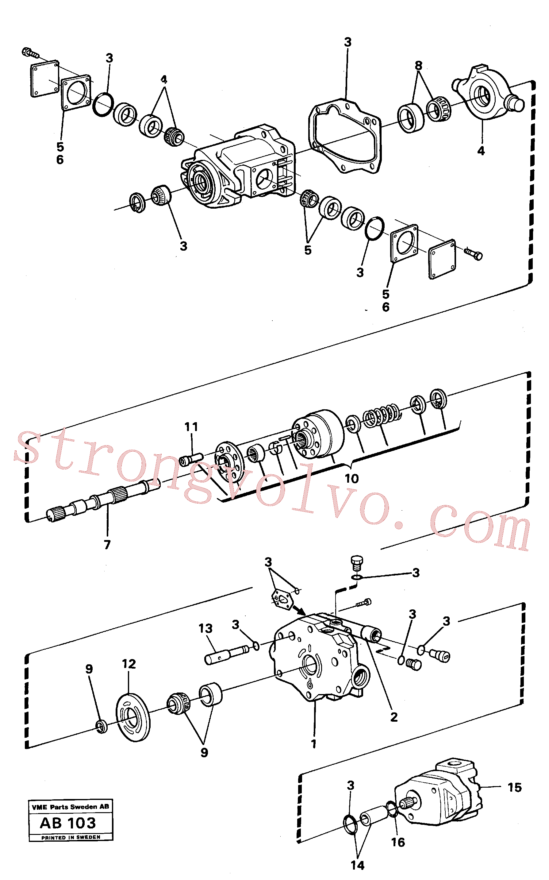 Volvo Acessórios para escavadeira VOE6213368 Eixo Acessórios