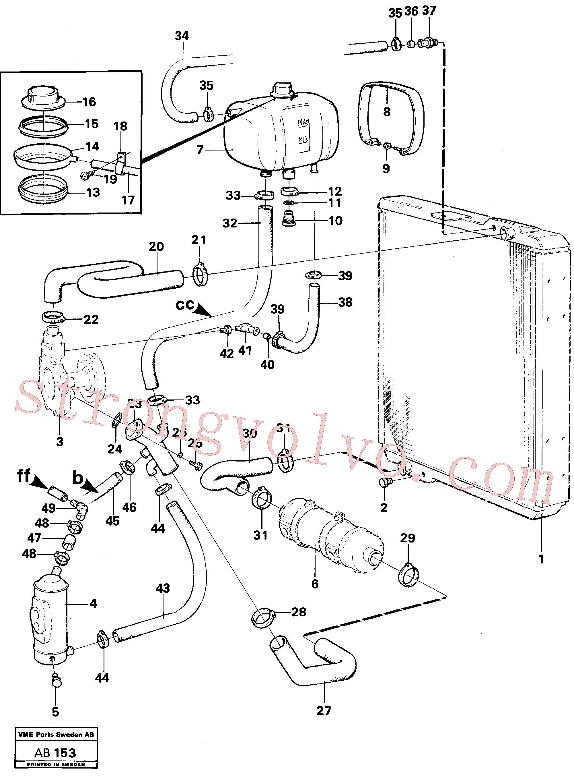 VOE942590 Volvo Sistema de arrefecimento(AB153 Montagem)