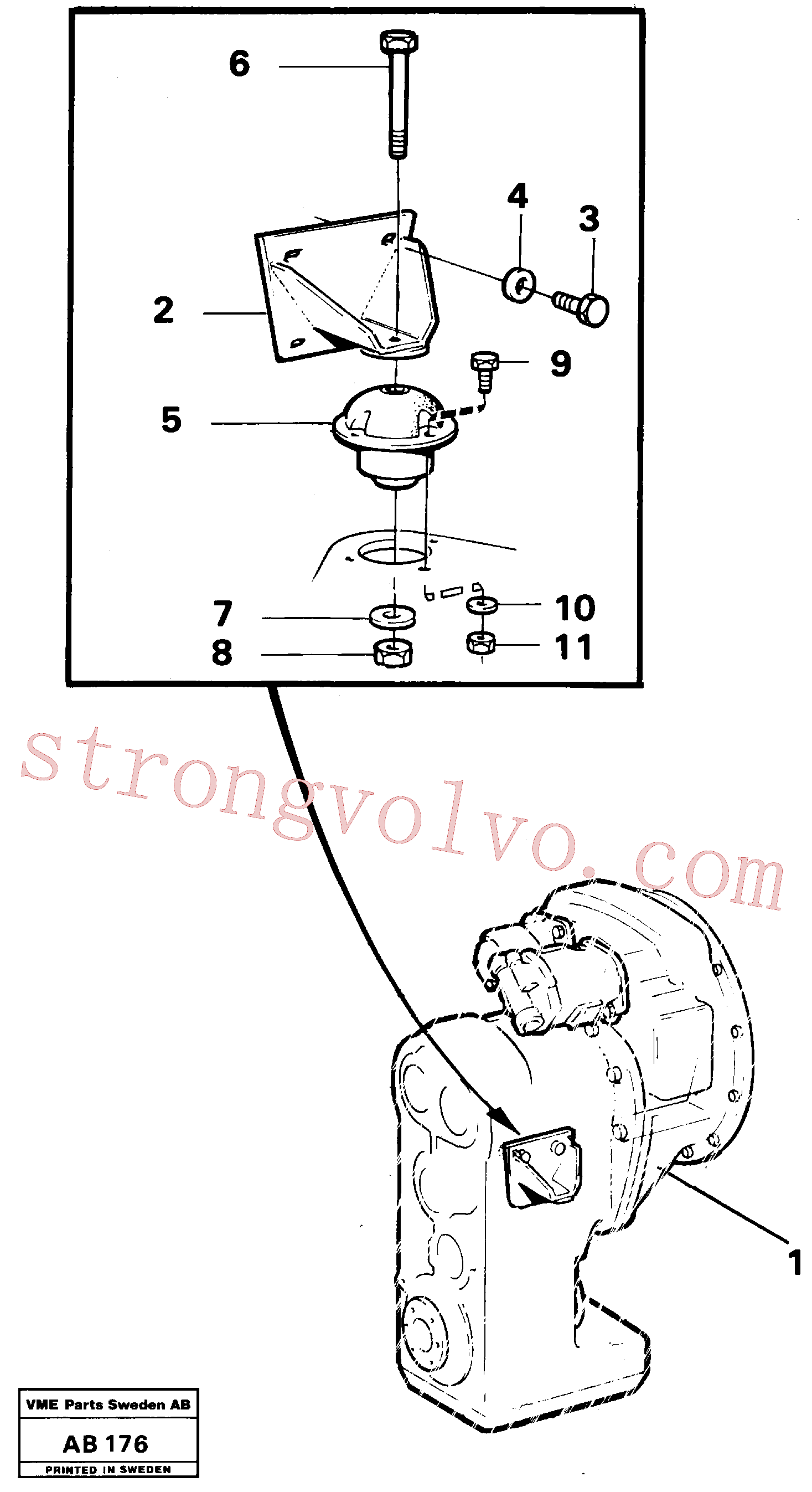 VOE14014634 Volvo Corpo da caixa de engrenagem com peça de adaptação(AB176 Montagem)