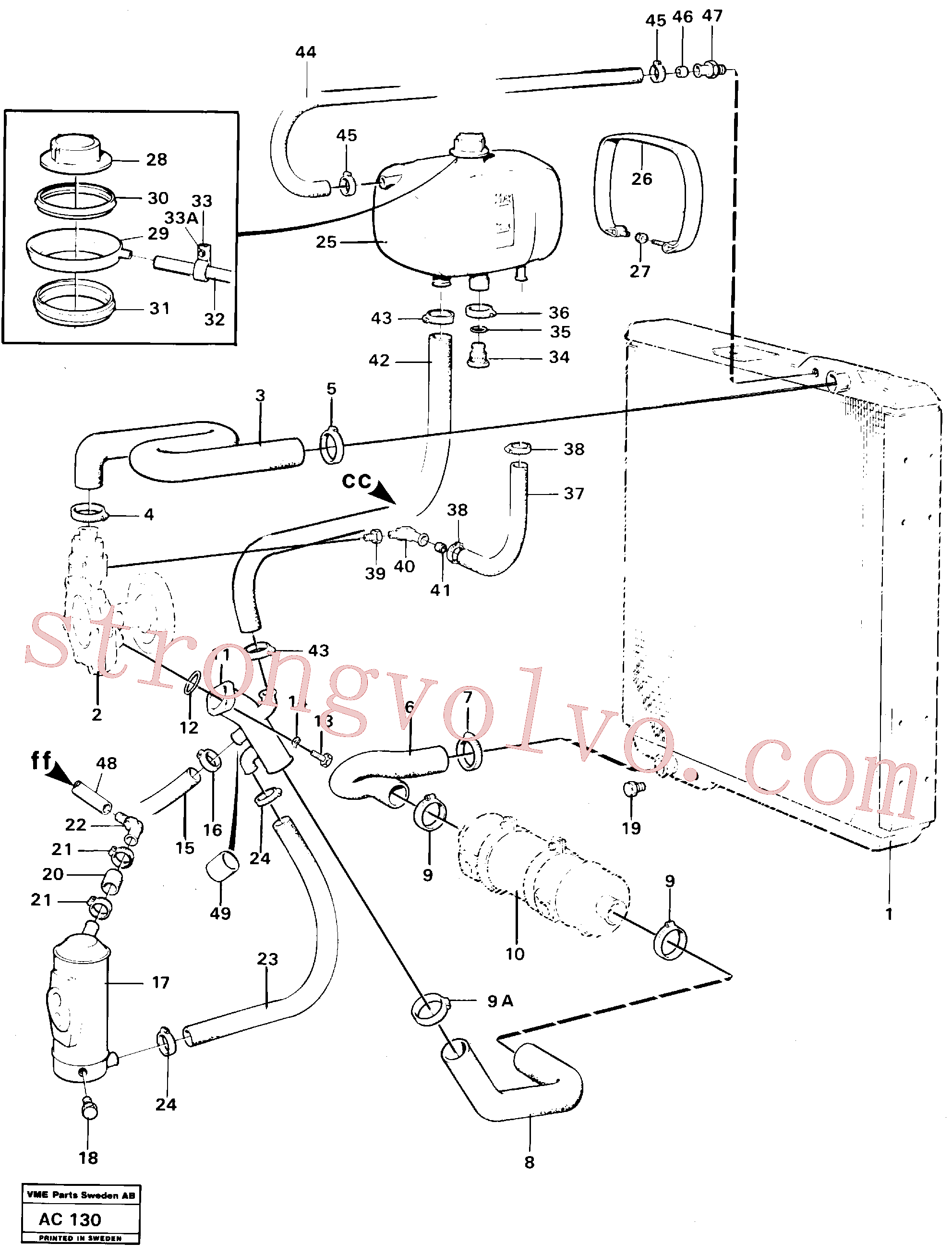 VOE942590 Volvo Sistema de arrefecimento(AC130 Montagem)