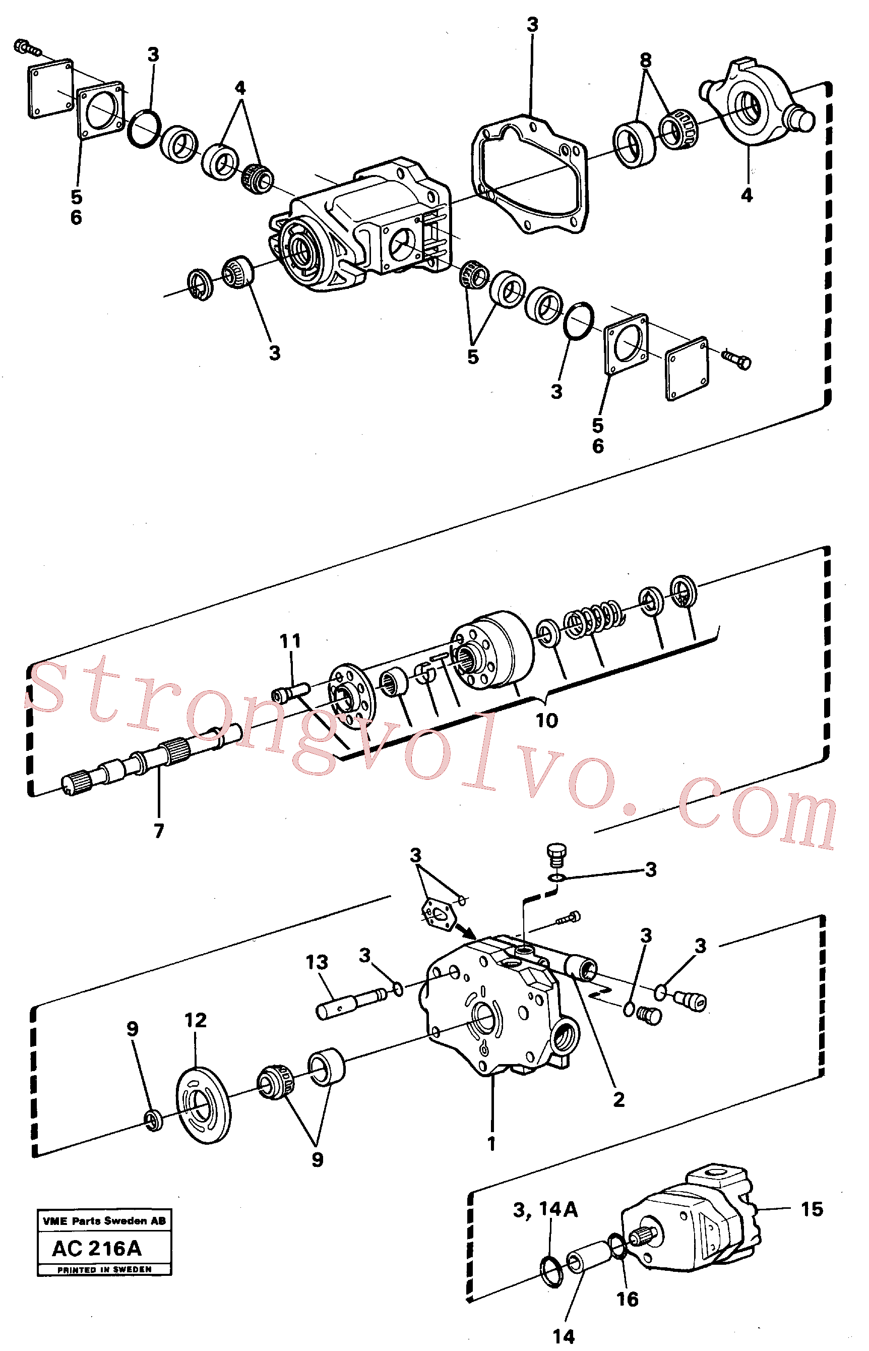 VOE6213368 Volvo Bomba hidráulica(AC216A Montagem)
