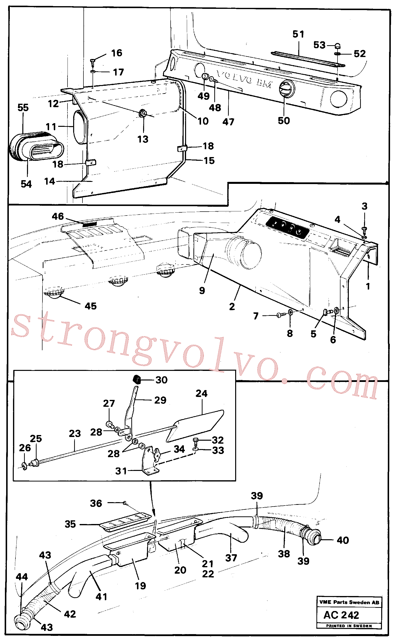 VOE942184 Volvo Condutas de ar(AC242 Montagem)
