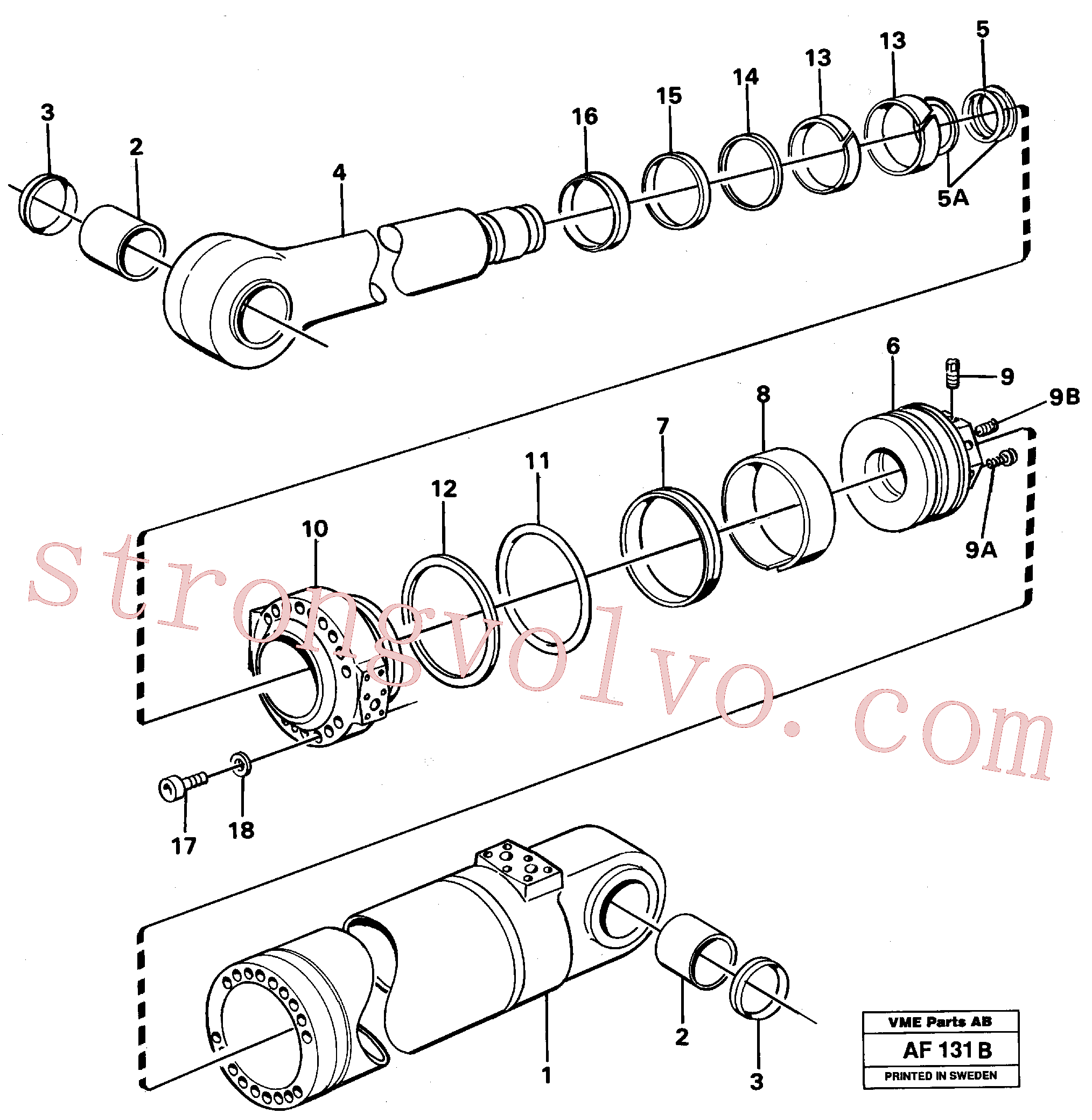 VOE11088414 Volvo Cilindro hidráulico, rotação(AF131B Montagem)