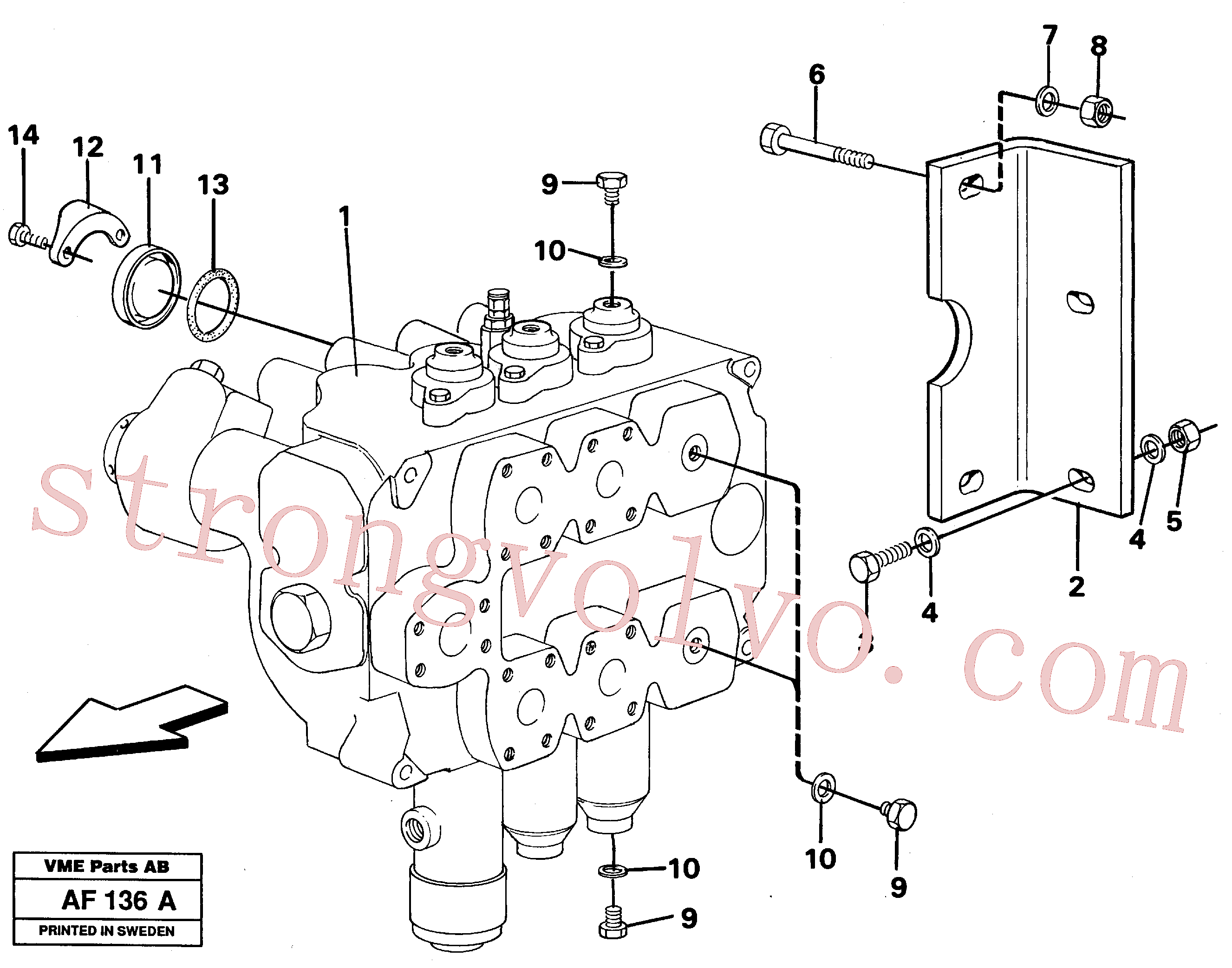 VOE4746917 Volvo Válvula de comando com acessórios.(AF136A Montagem)