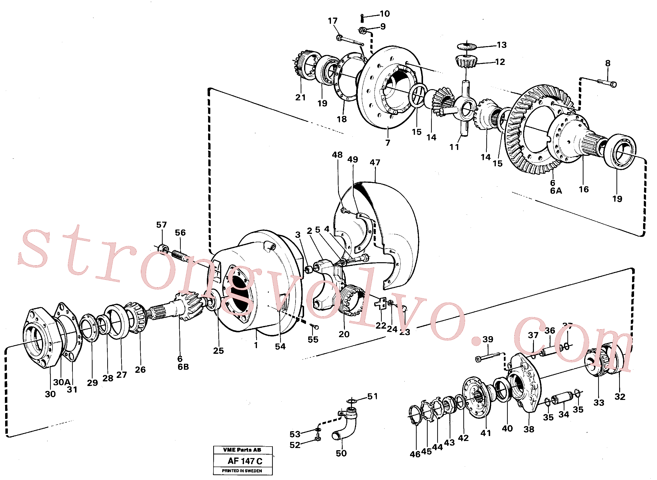 VOE968991 Volvo Transmissão final, dianteira(AF147C Montagem)