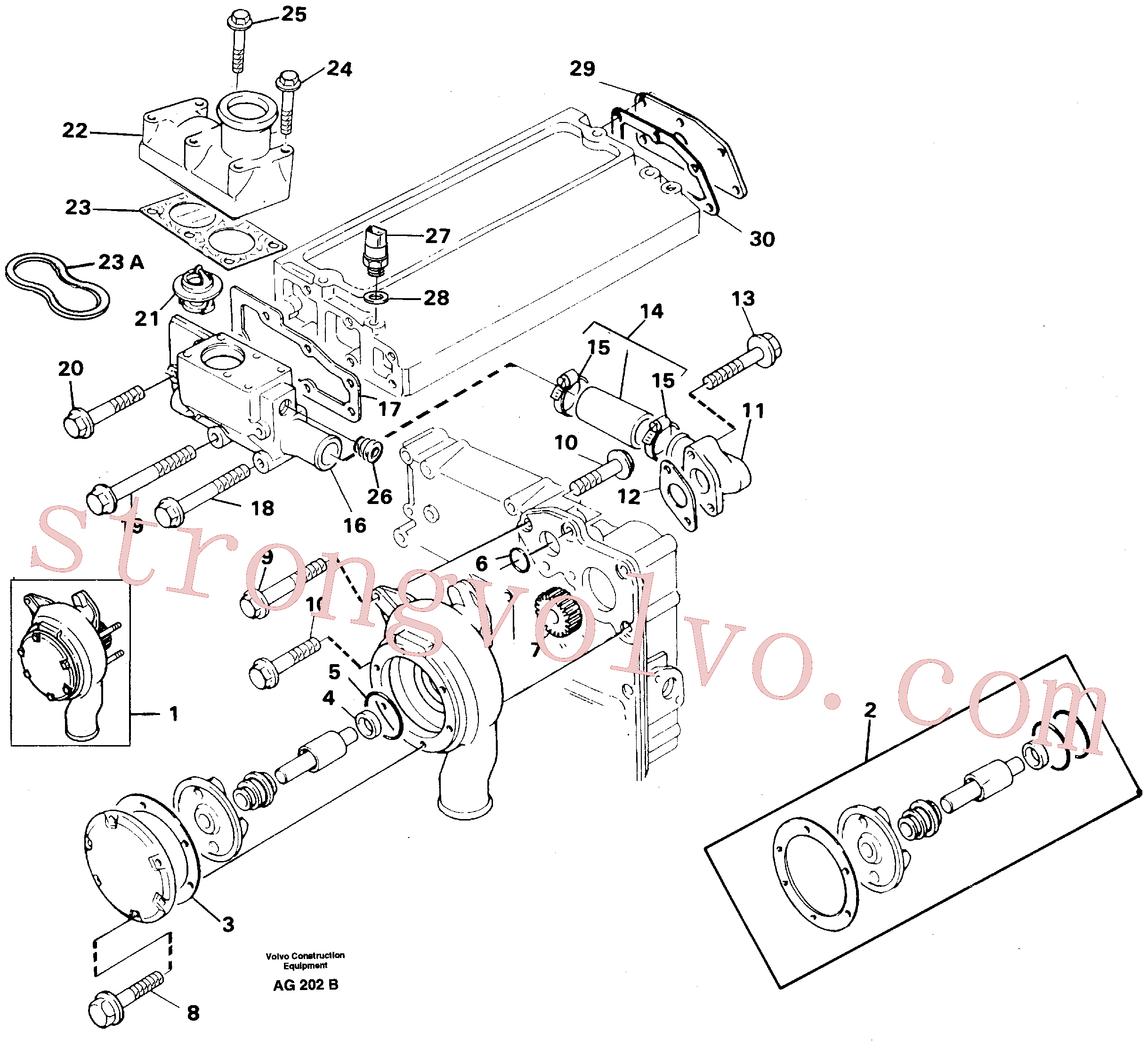 VOE11039194 Volvo Bomba de água(AG202B Montagem)