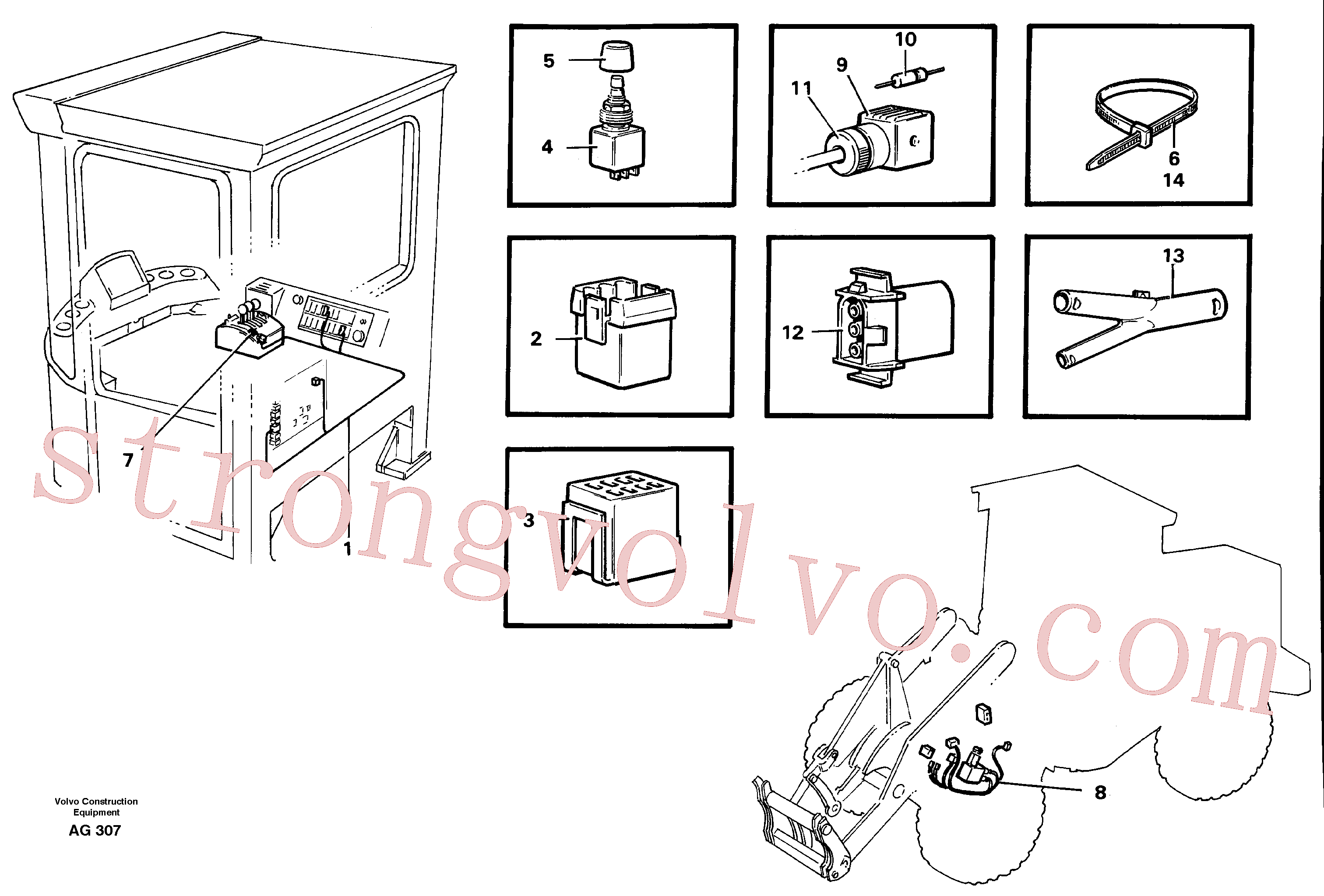 VOE948297 Volvo Cablagem, sistema de suspensão da lança(AG307 Montagem)