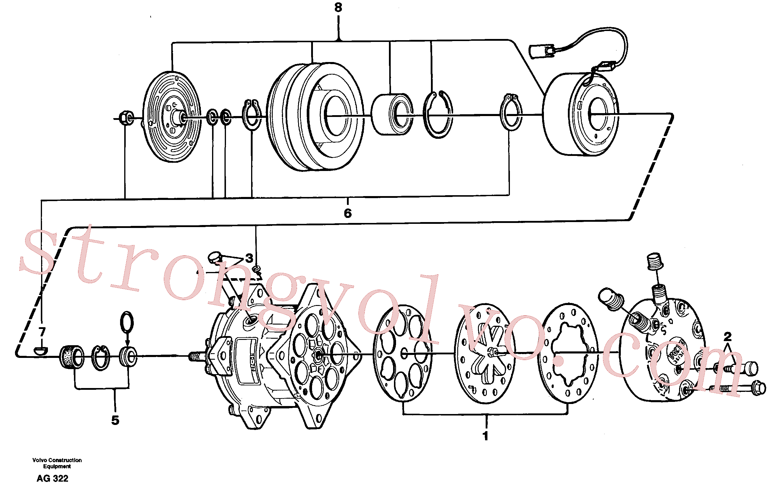 VOE11007314 Volvo Compressor de ar(AG322 Montagem)