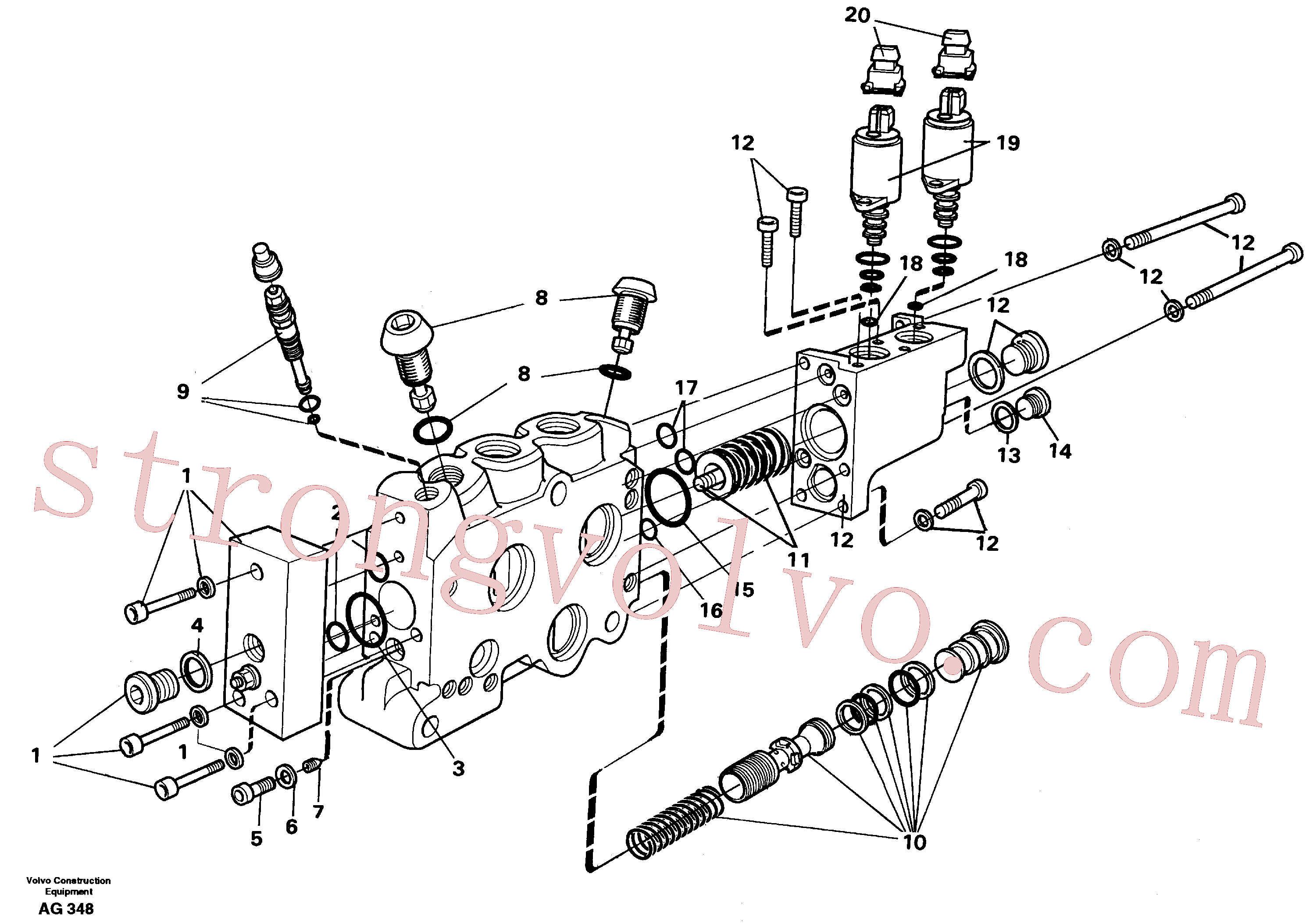 VOE990563 Volvo Secção da válvula(AG348 Montagem)