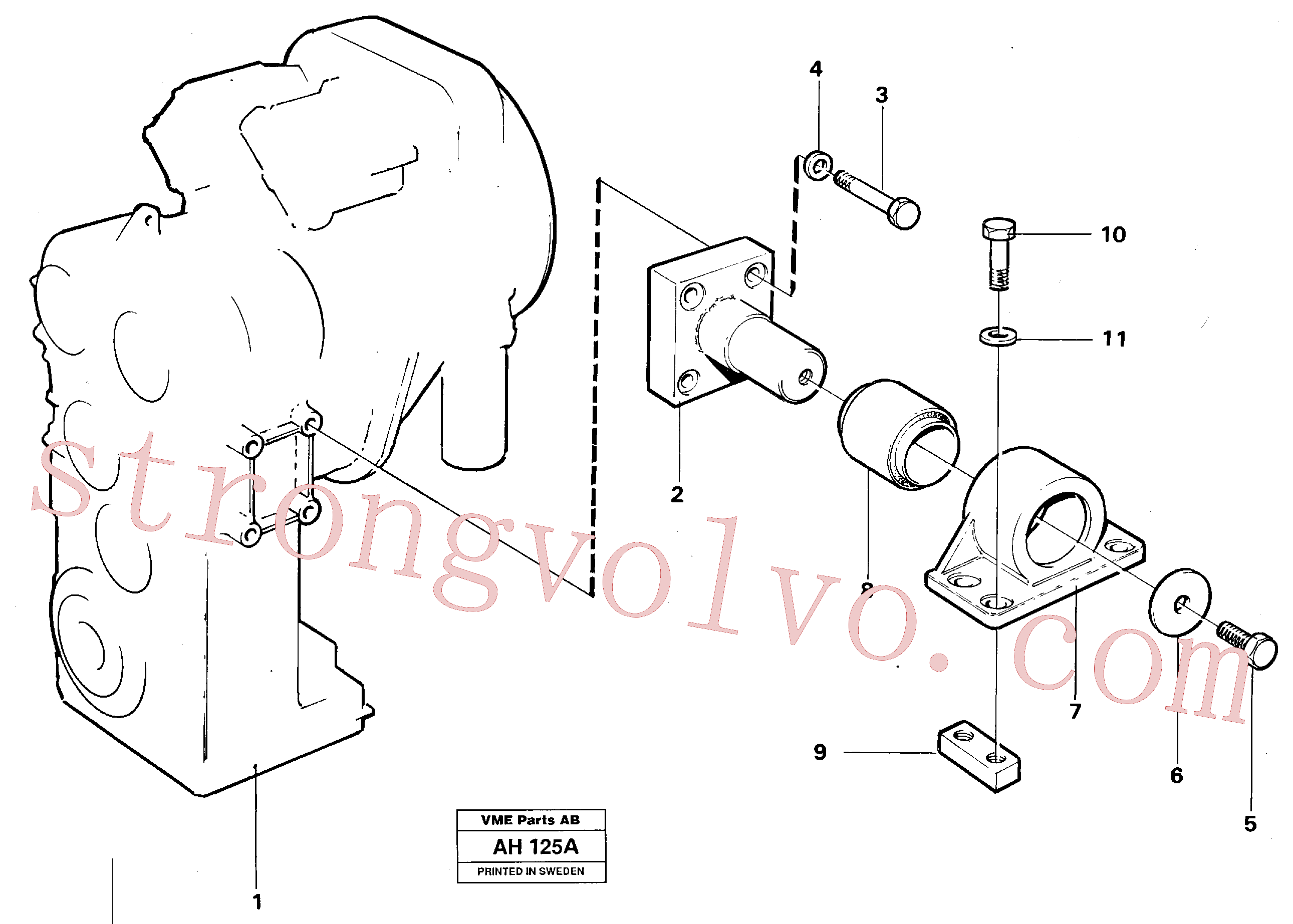 VOE14014636 Volvo Corpo da caixa de engrenagem com peça de adaptação(AH125A Montagem)