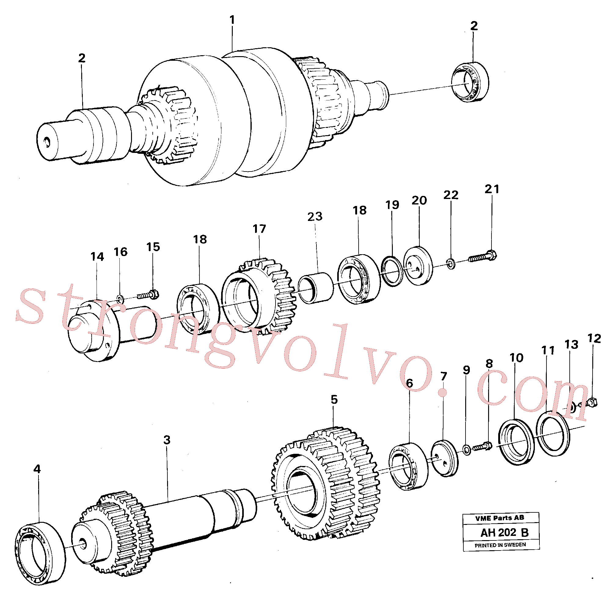 China Made VOE7018495 Rolamento de rolos Volvo Acessórios para escavadeira