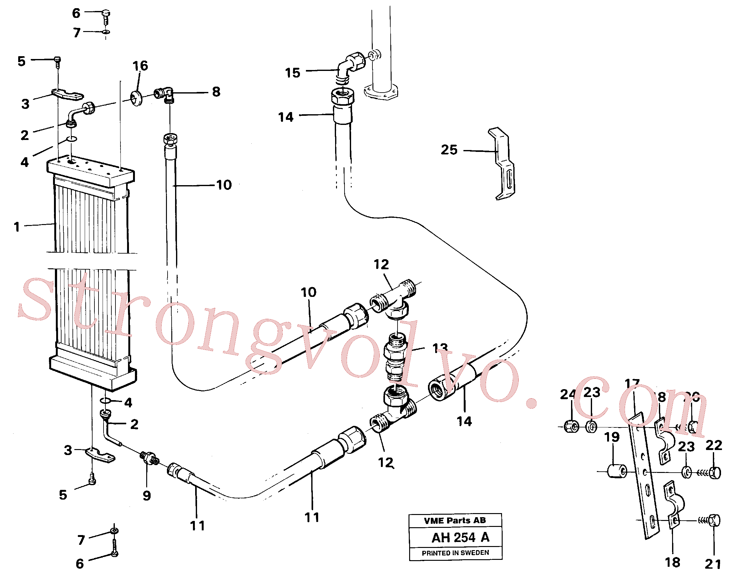 Volvo Montagem VOE11110389 Refrigerador de óleo hidráulico Acessórios