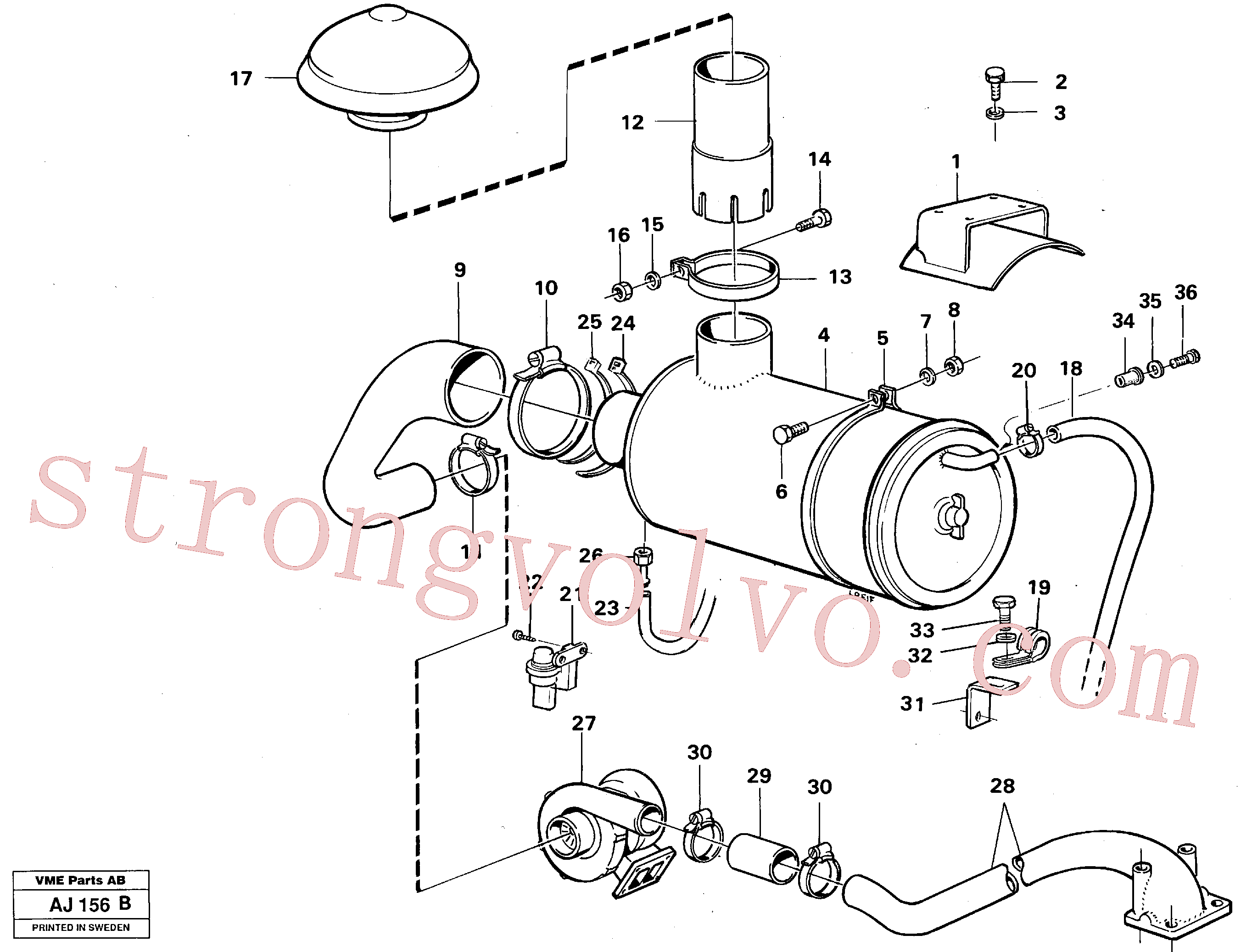 VOE14013960 Braçadeira da mangueira Volvo escavadeira