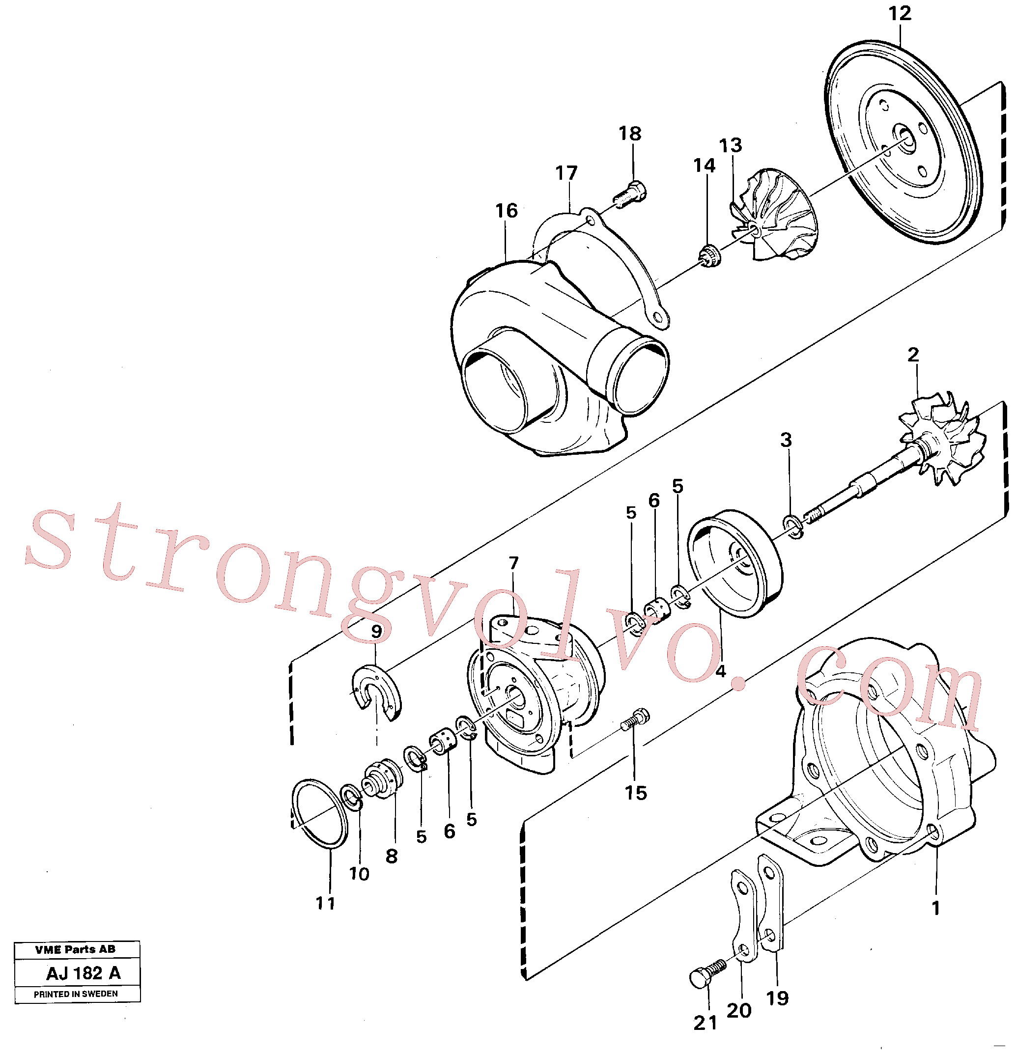 VOE466485 Volvo Turbocompressor(AJ182A Montagem)