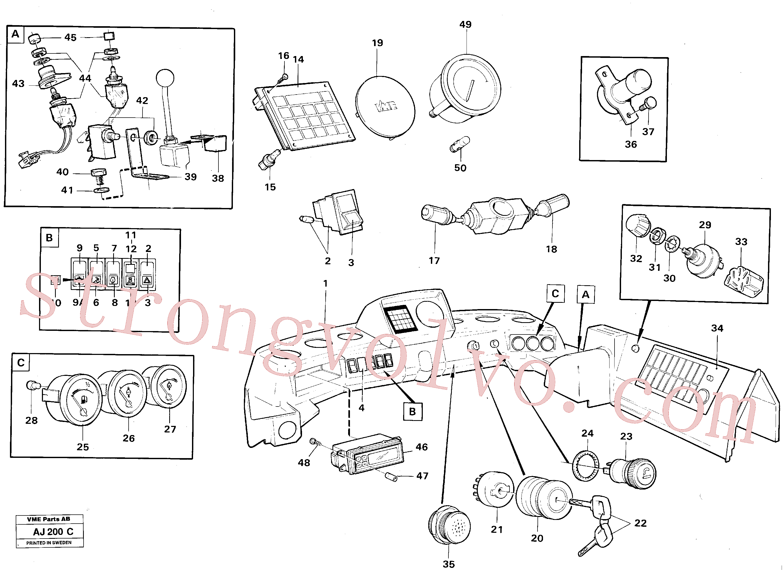 VOE7277803 Volvo Painel de instrumentos(AJ200C Montagem)