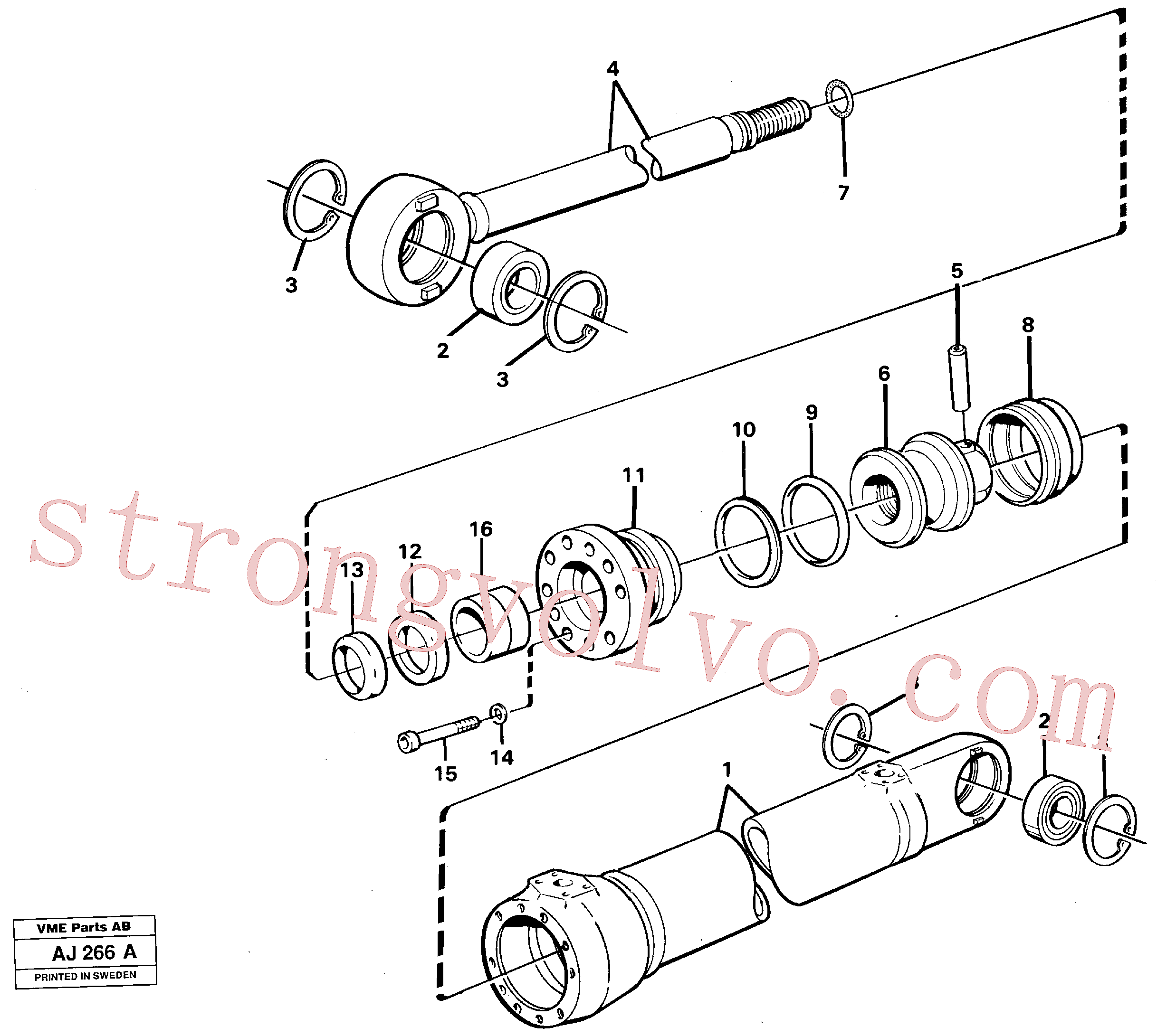 VOE4787062 Volvo Cilindro hidráulico(AJ266A Montagem)
