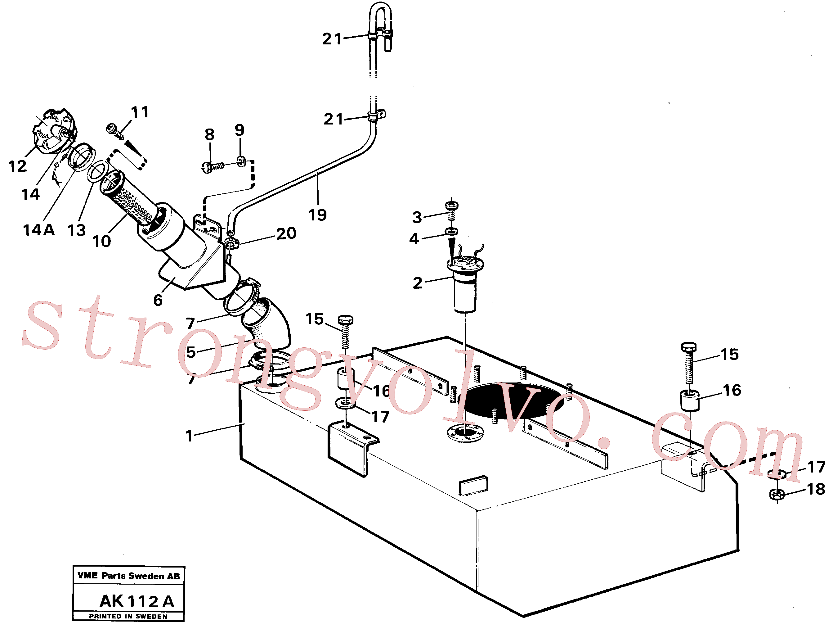 VOE956095 Volvo Depósito de combustível com acessórios(AK112A Montagem)