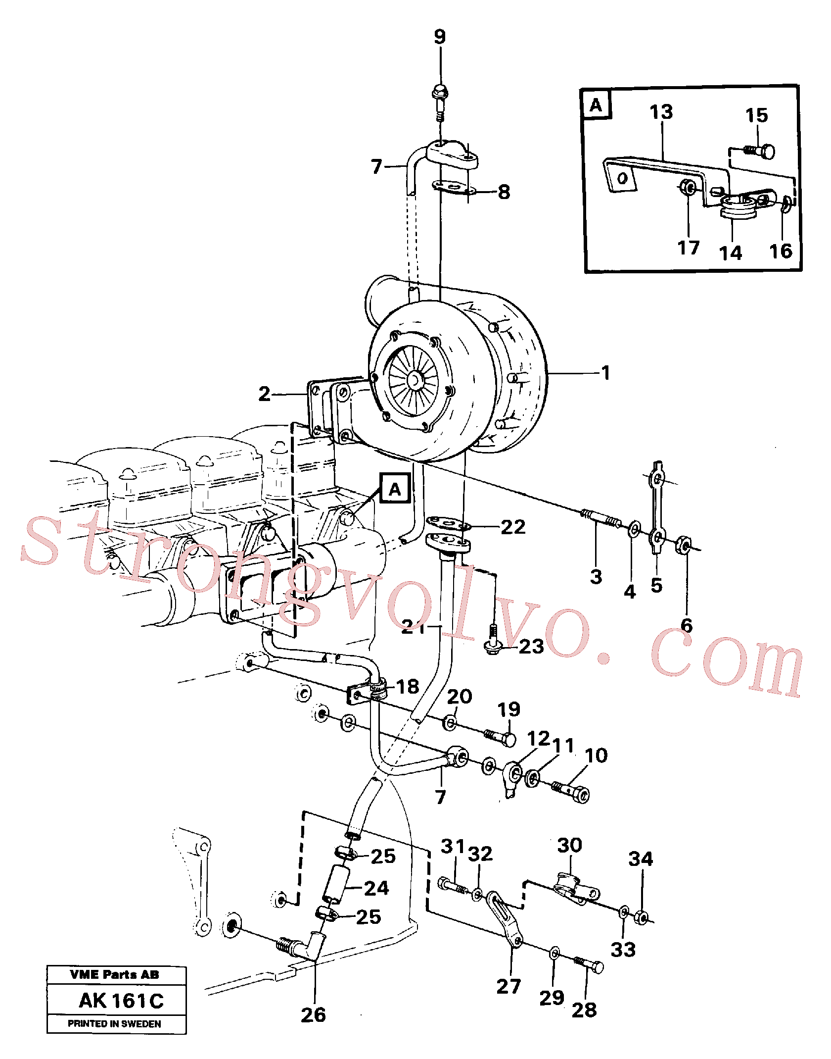 VOE942287 Volvo Turbocompressor com acessórios(AK161C Montagem)