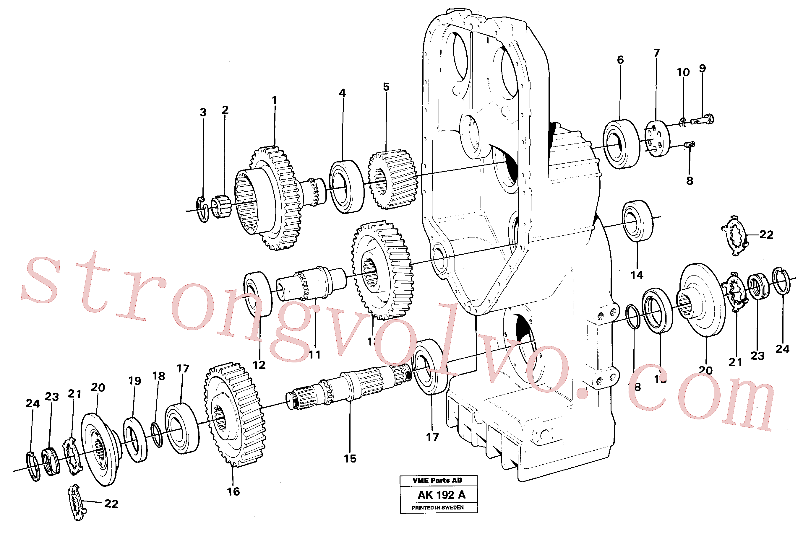 VOE4720881 Volvo Caixa de transferência, engrenagens e veios(AK192A Montagem)