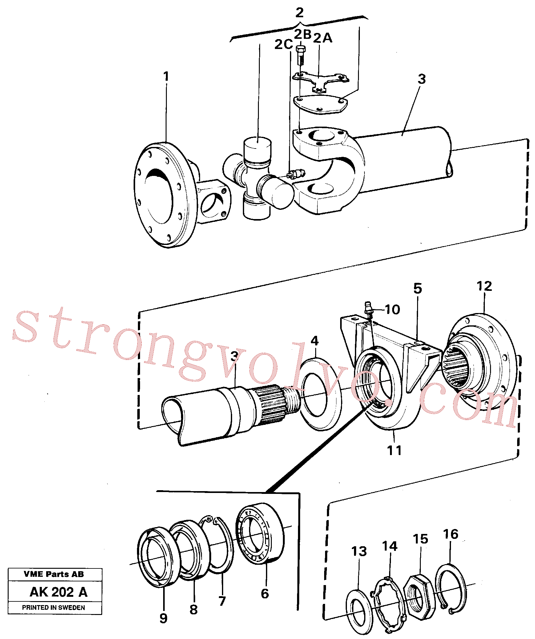 VOE11025019 Volvo Veio de hélice(AK202A Montagem)