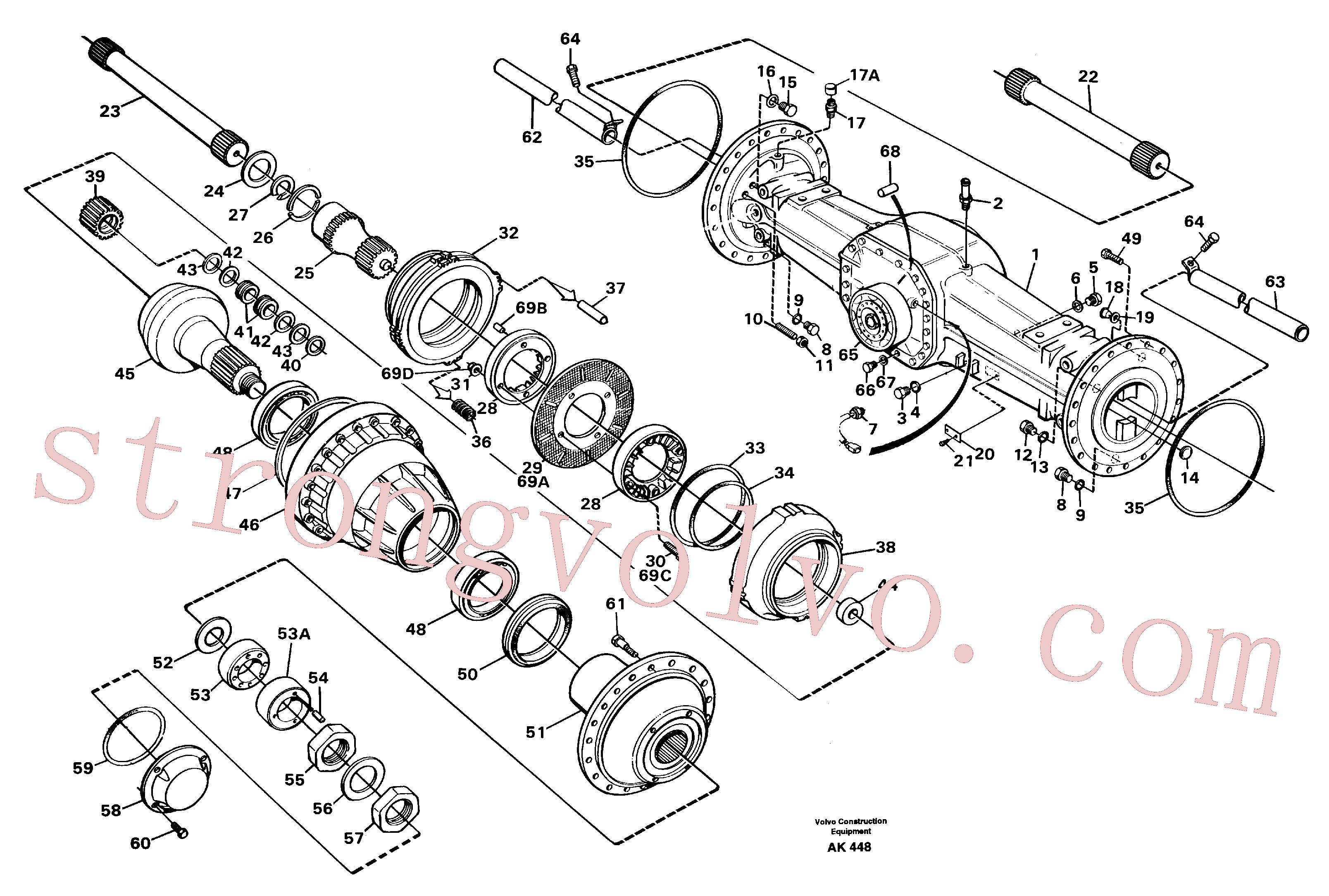 VOE11102320 Volvo Eixo planetário, traseira(AK448 Montagem)