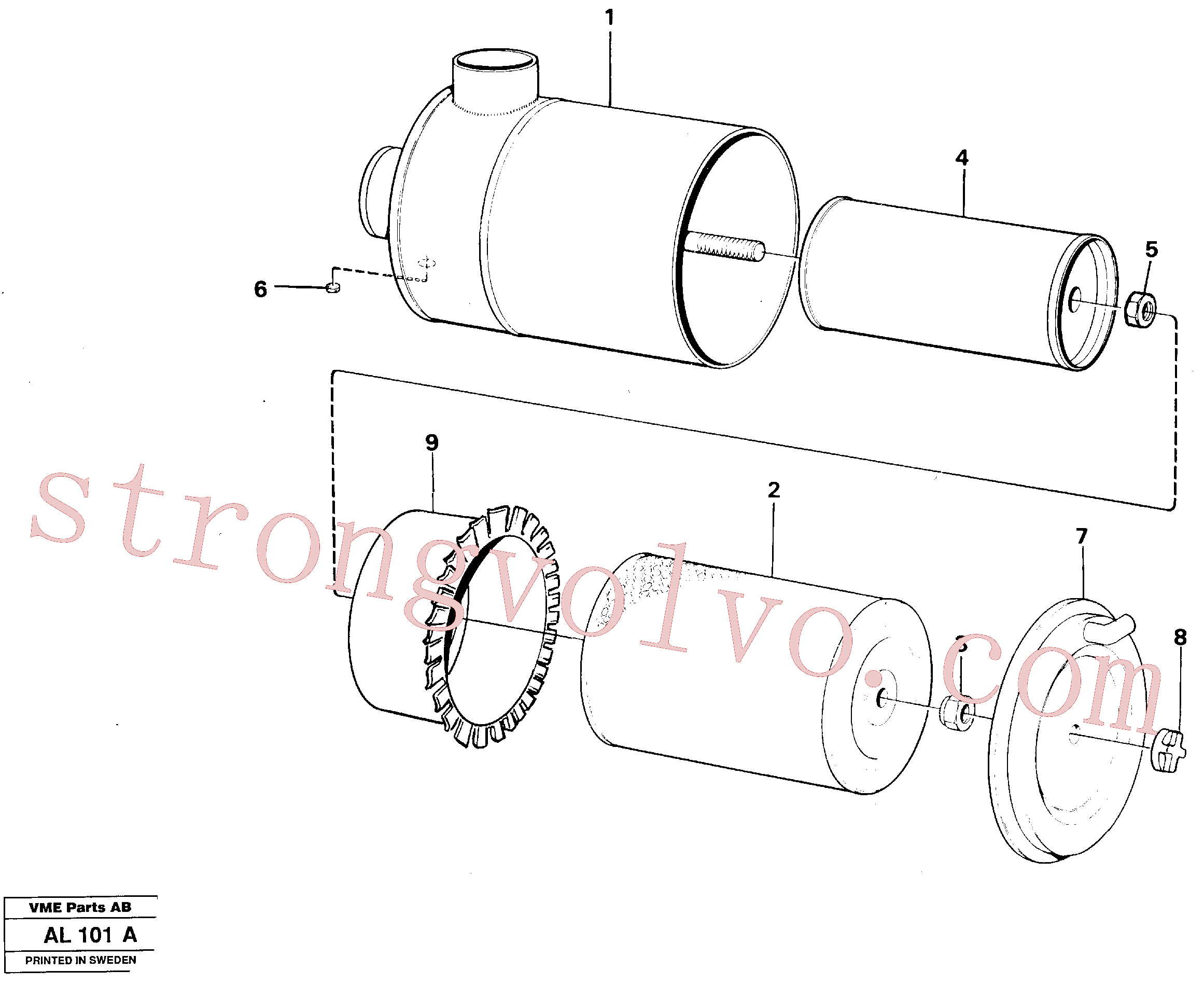 Volvo Montagem VOE955821 Porca sextavada Acessórios