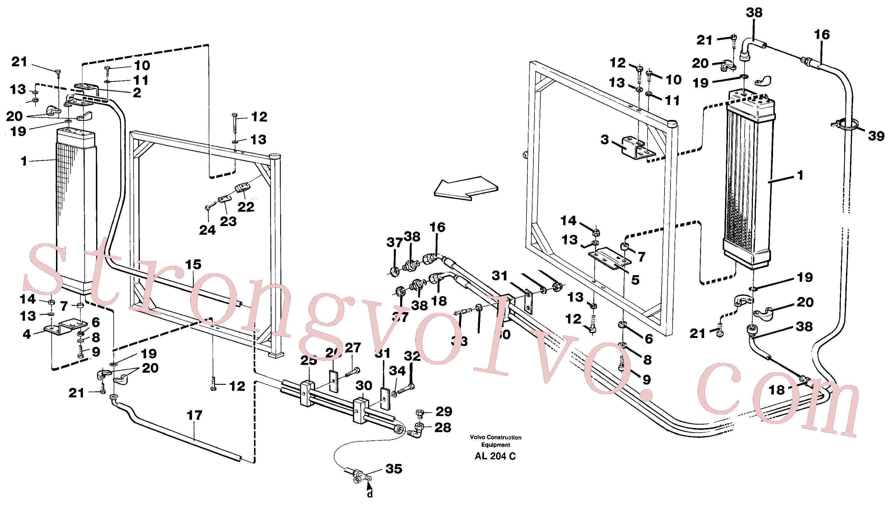VOE11110389 Volvo Refrigerador de óleo hidráulico(AL204C Montagem)