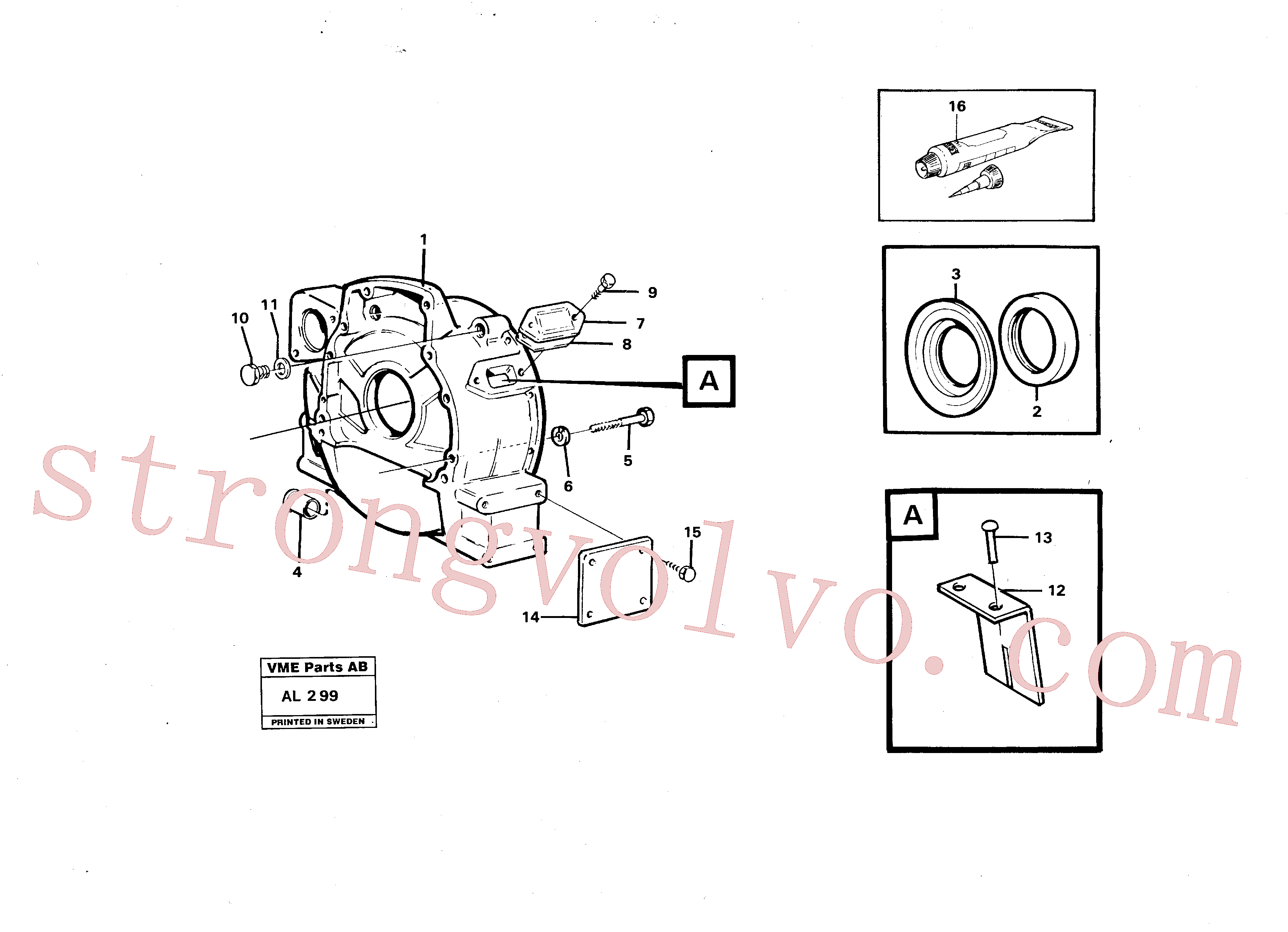 VOE13966367 Volvo Alojamento do volante do motor(AL299 Montagem)