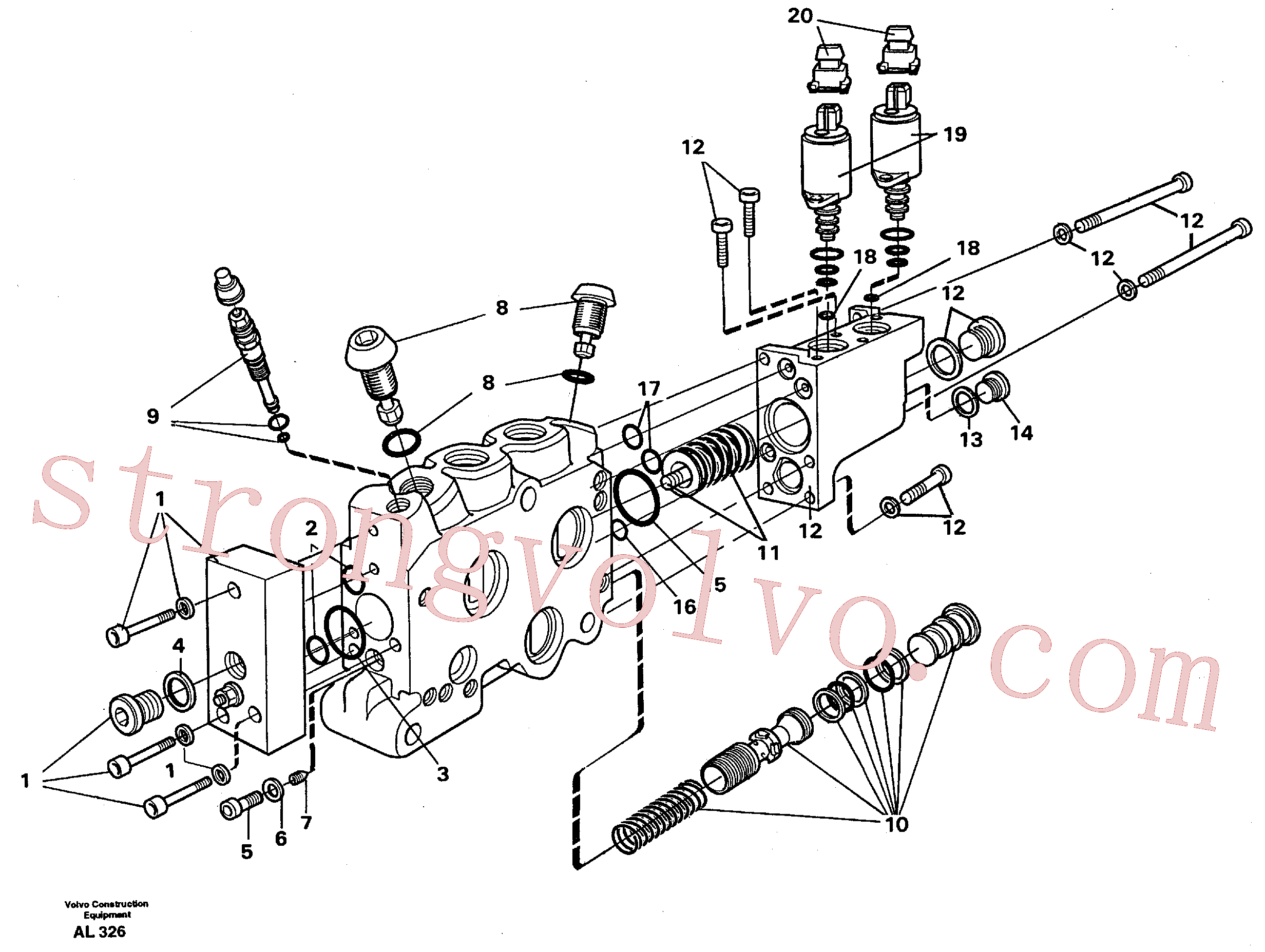 VOE11701430 Volvo Secção da válvula(AL326 Montagem)
