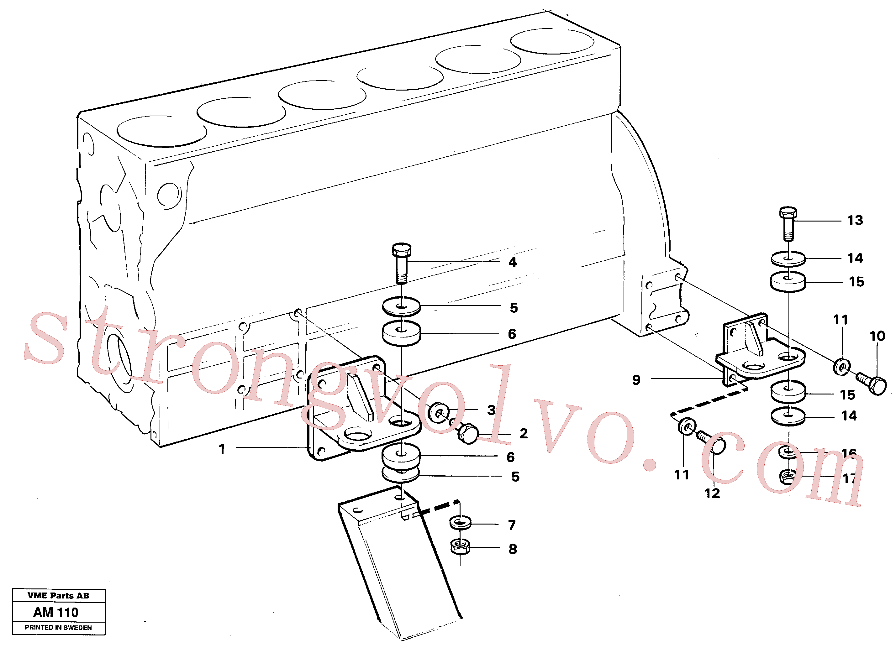 VOE14023341 Volvo Suporte do motor(AM110 Montagem)