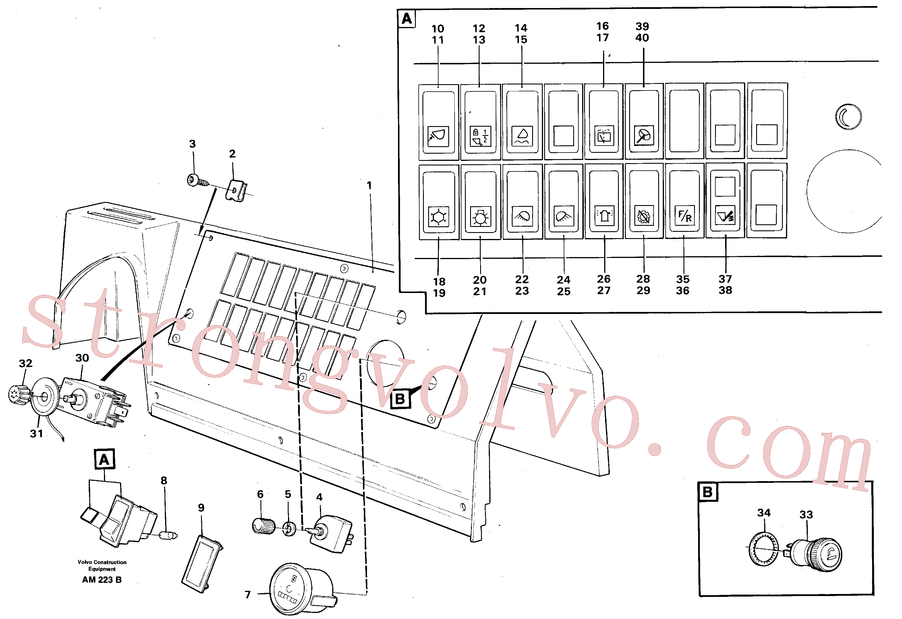VOE4803473 Volvo Painel de interruptores(AM223B Montagem)