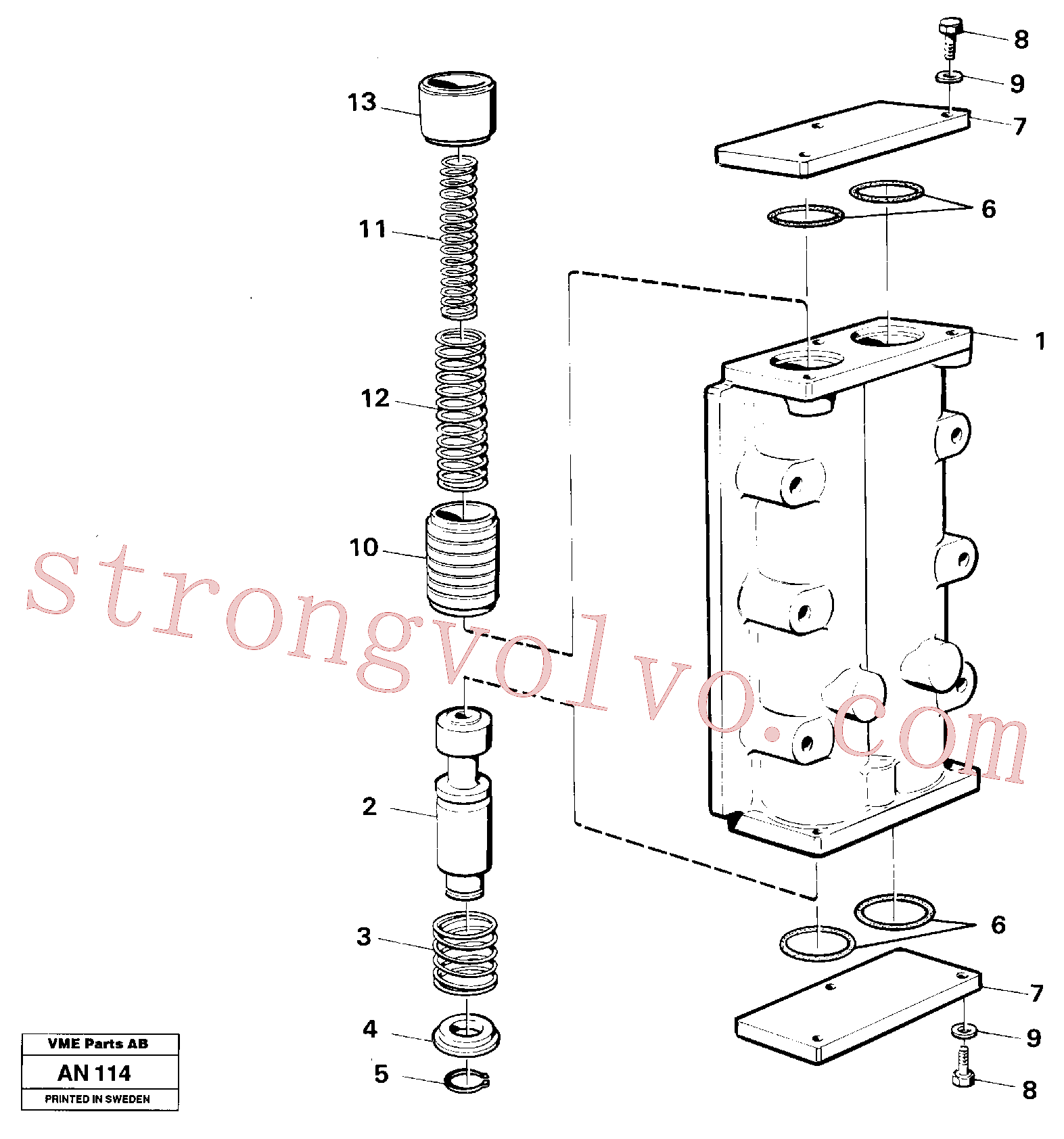 VOE914448 Volvo Válvula, corpo do circuito e válvula de retorno(AN114 Montagem)