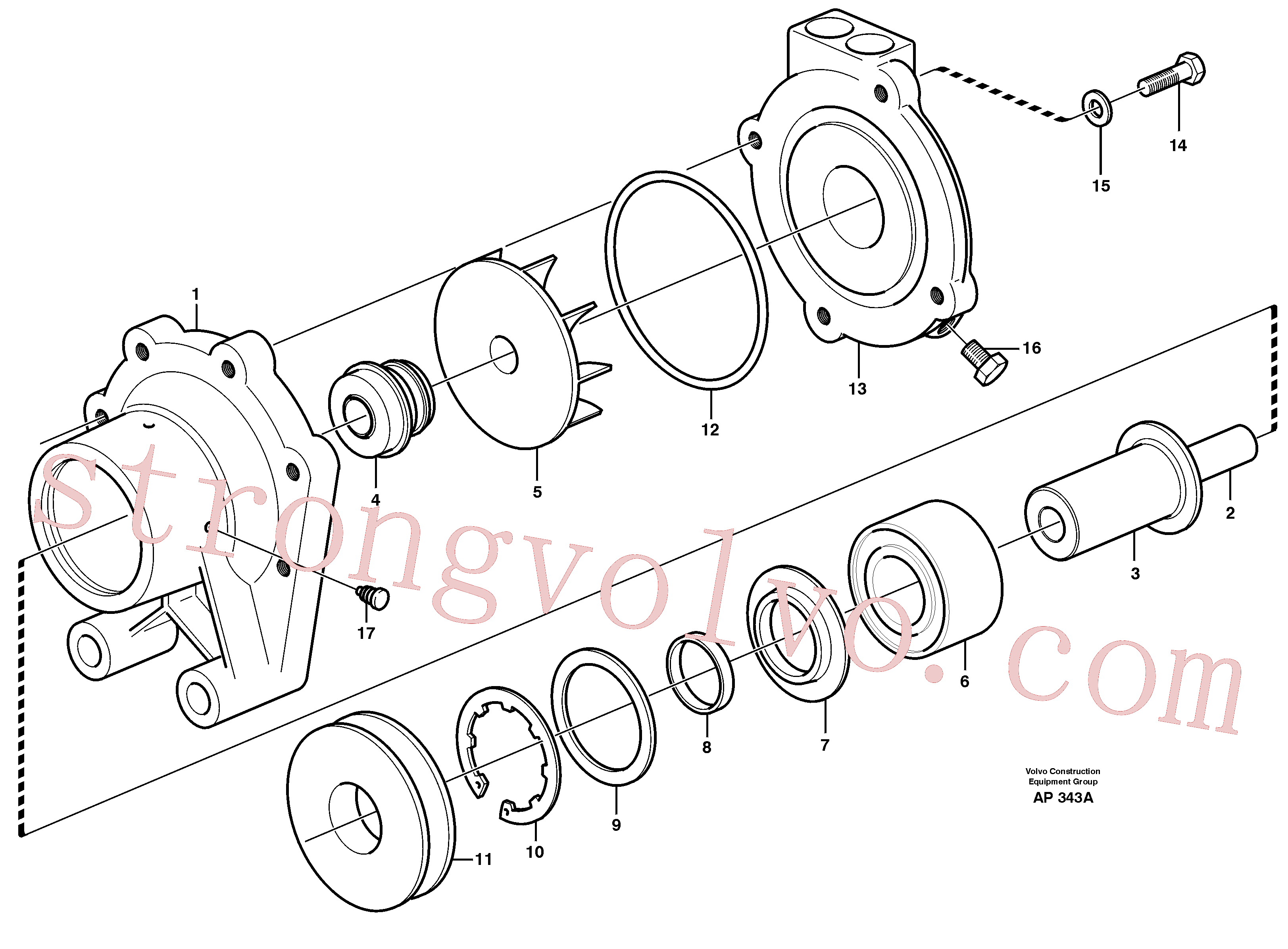 VOE955279 Volvo Bomba de água(AP343A Montagem)