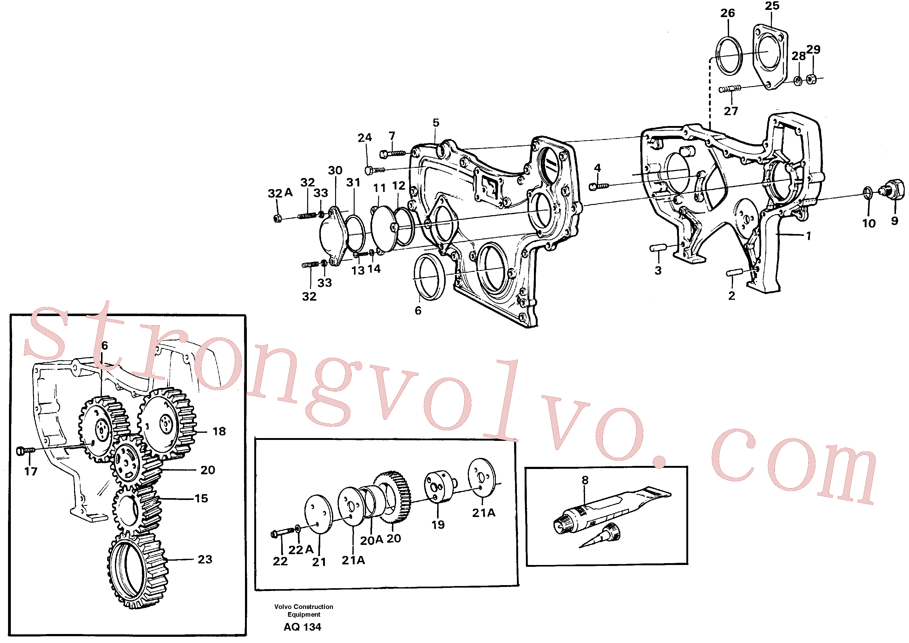 VOE967951 Volvo Carretos e caixa da engrenagem de distribuição(AQ134 Montagem)
