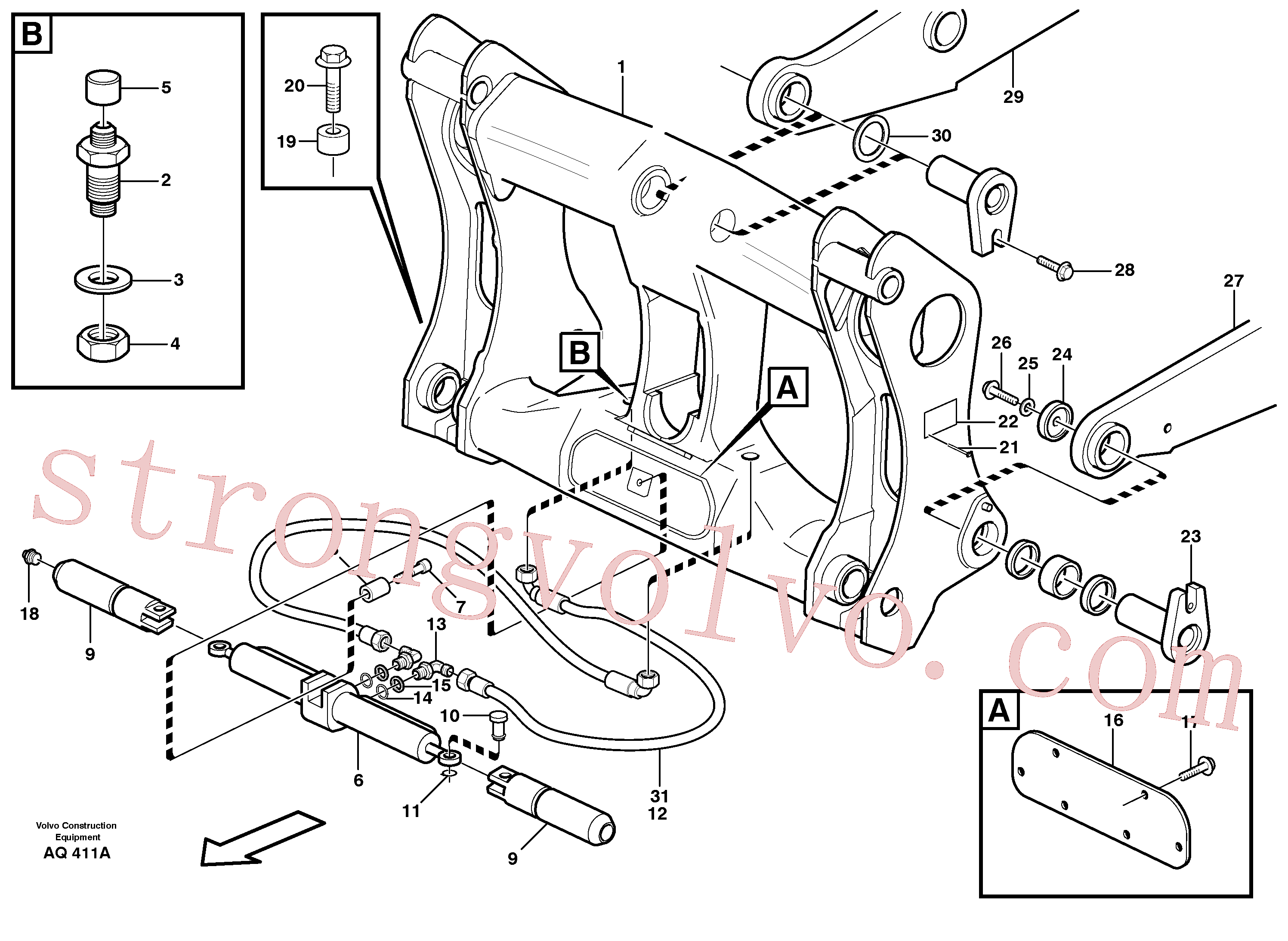 VOE13967731 Volvo Suporte de implemento(AQ411A Montagem)