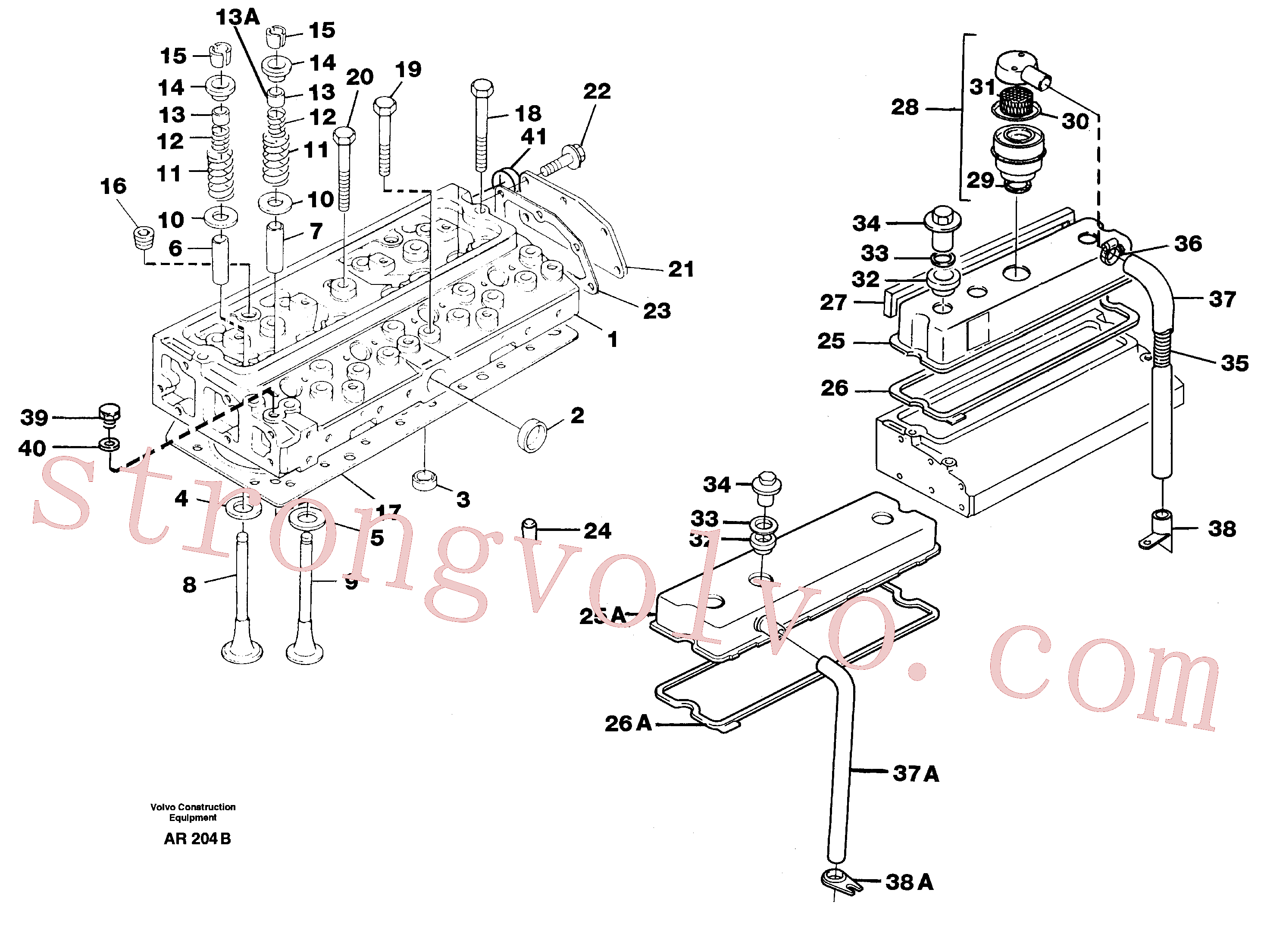 VOE957180 Volvo Cabeça de cilindro(AR204B Montagem)