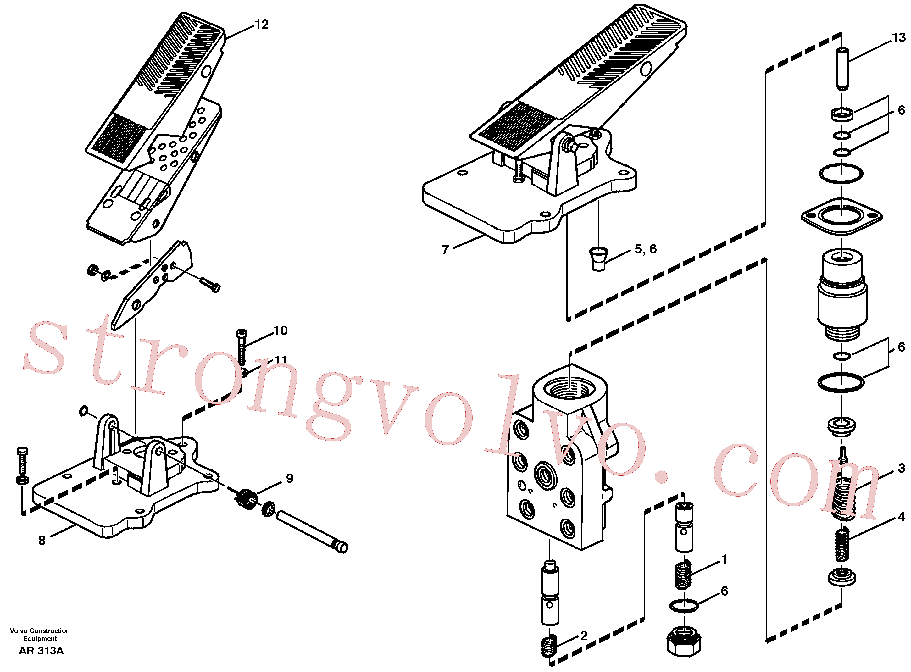 VOE14211684 Volvo Válvula do travão de pé(AR313A Montagem)