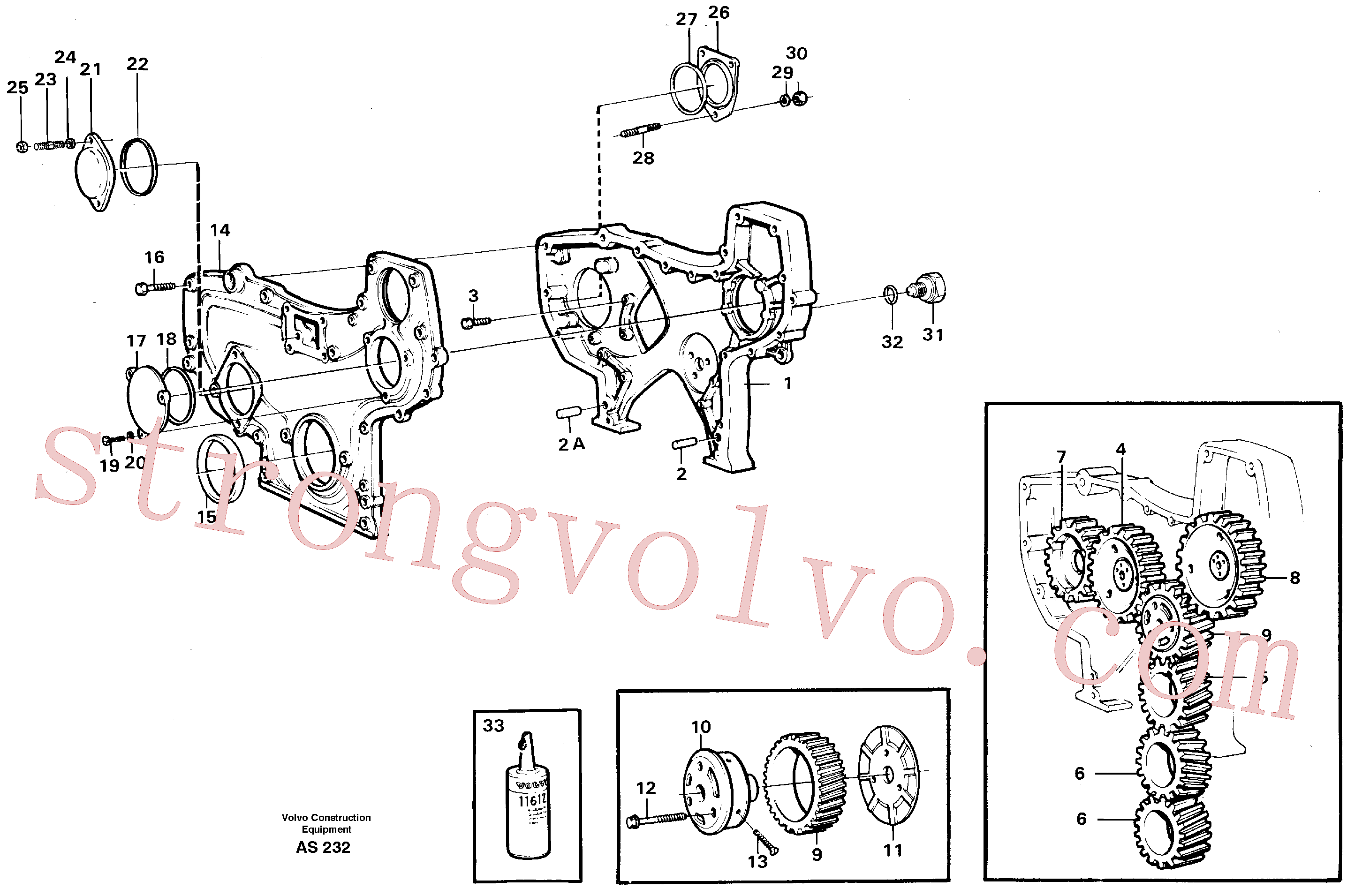 VOE13971097 Volvo Caixa da engrenagem de distribuição(AS232 Montagem)