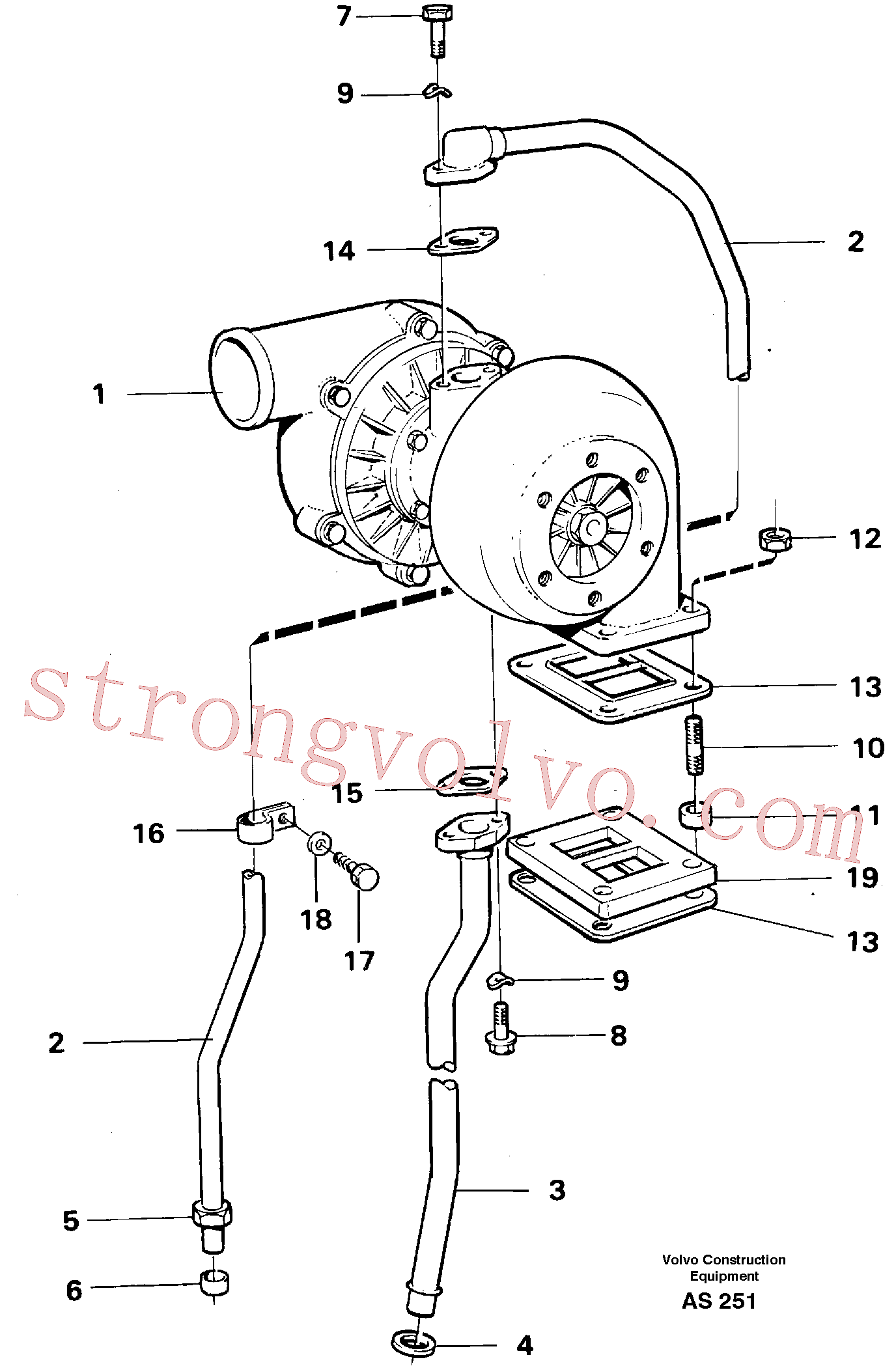 VOE997421 Volvo Turbocompressor com acessórios(AS251 Montagem)