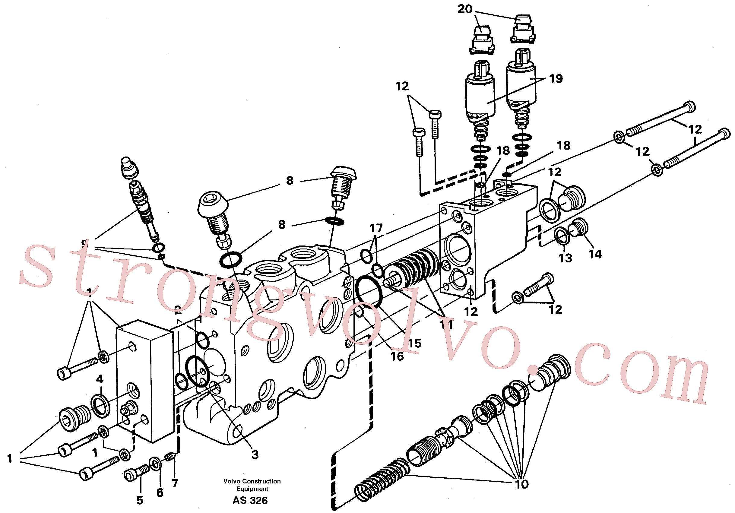 VOE11701428 Volvo Secção da válvula(AS326 Montagem)