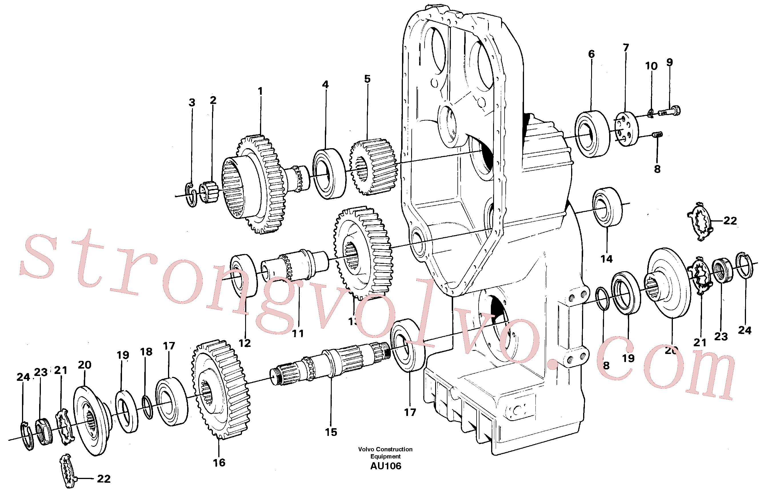 VOE4720923 Volvo Caixa de transferência, engrenagens e veios(AU106 Montagem)