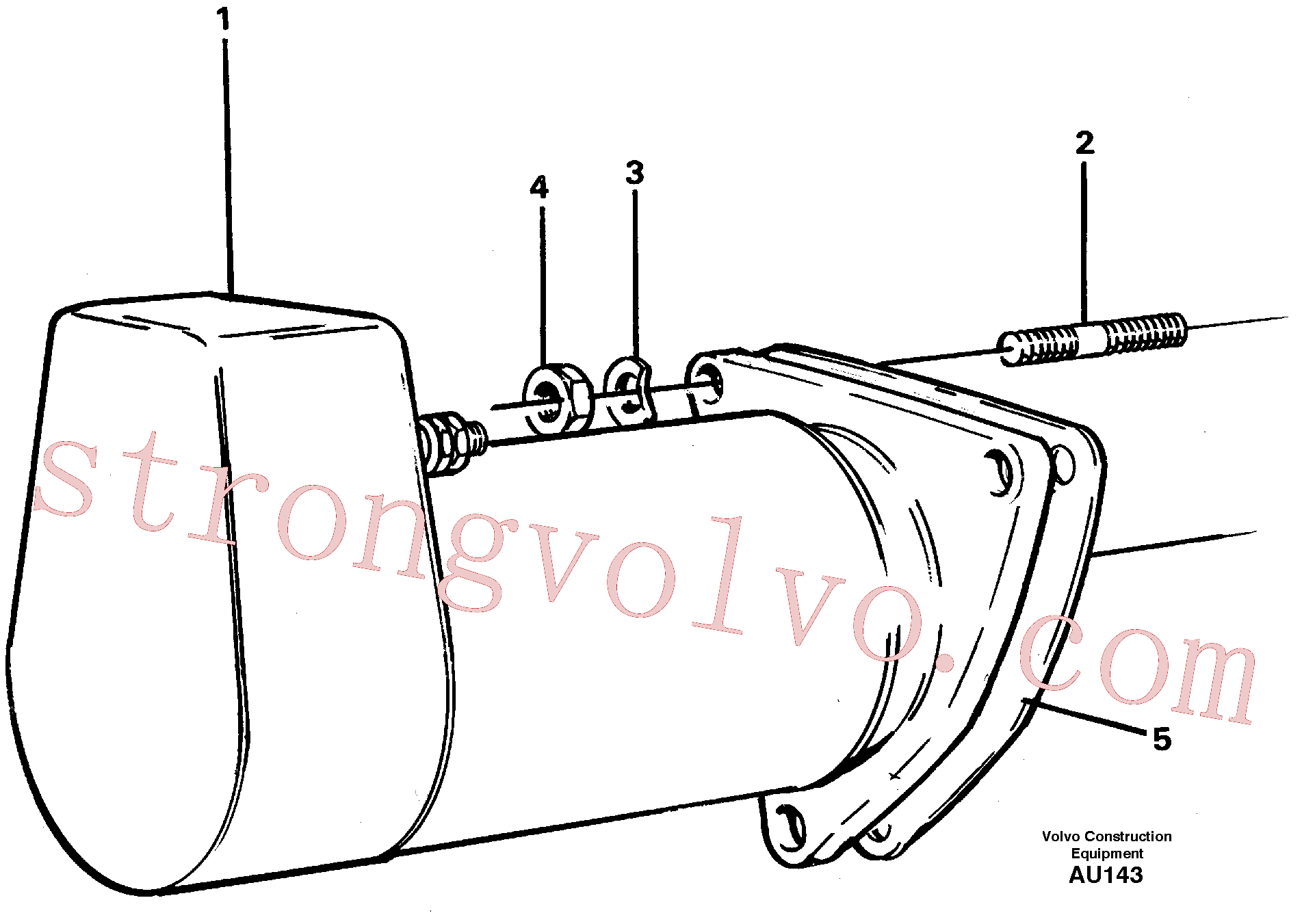 VOE955827 Volvo Motor de arranque com detalhes de montagem(AU143 Montagem)