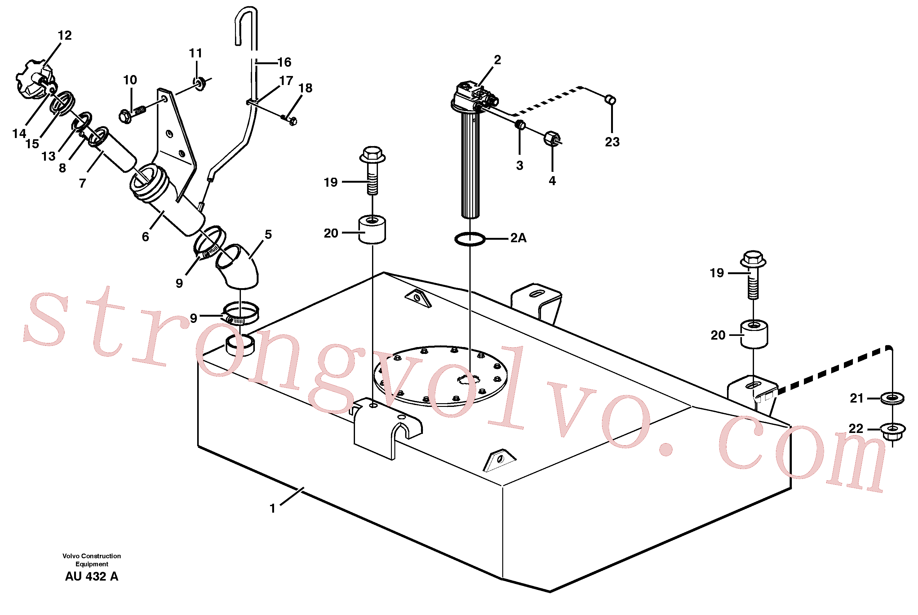 VOE13968302 Volvo Depósito de combustível com acessórios(AU432A Montagem)