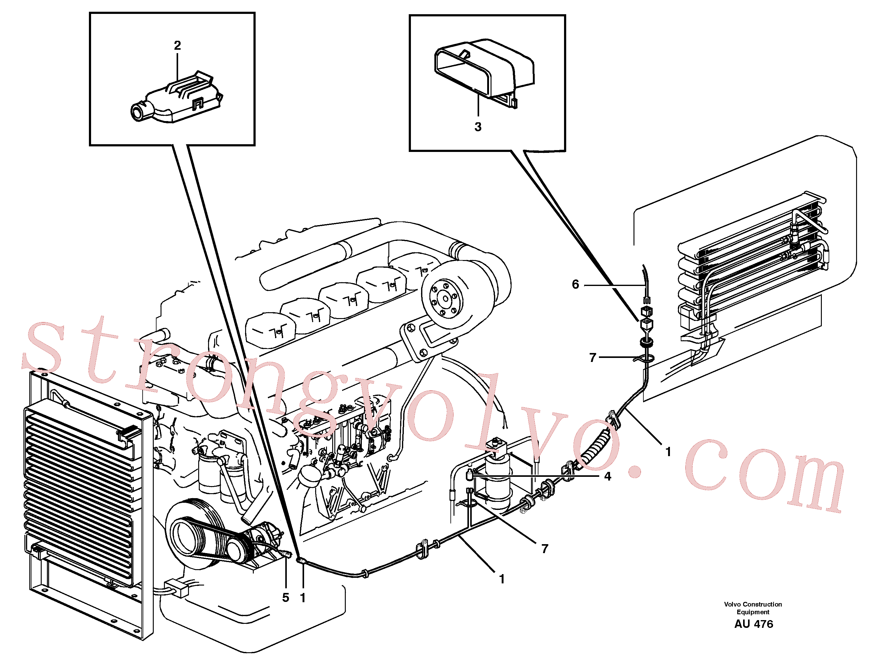 VOE1259829 Volvo Cablagem, ar condicionado(AU476 Montagem)