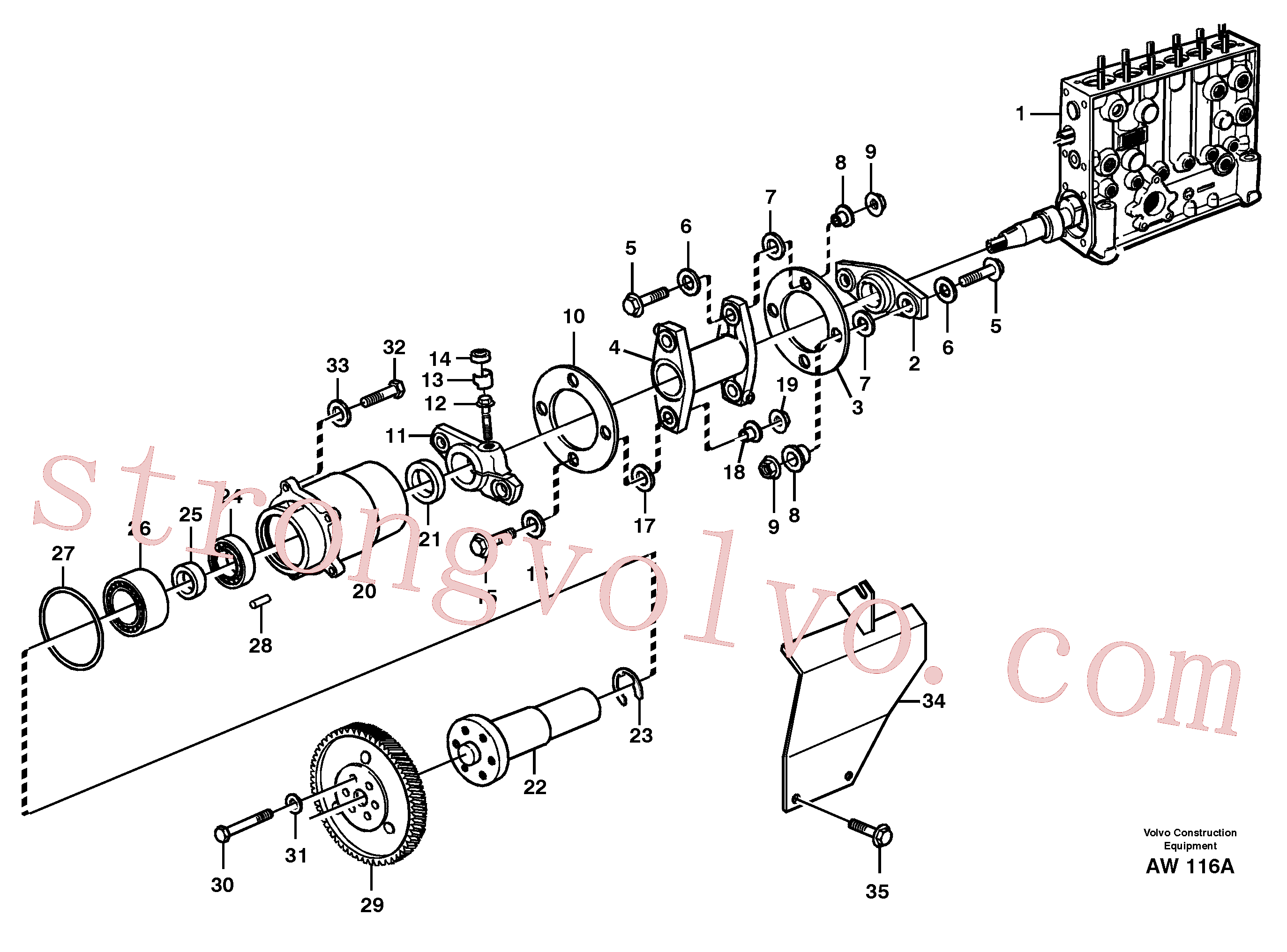 VOE11999841 Volvo Accionamento da bomba(AW116A Montagem)