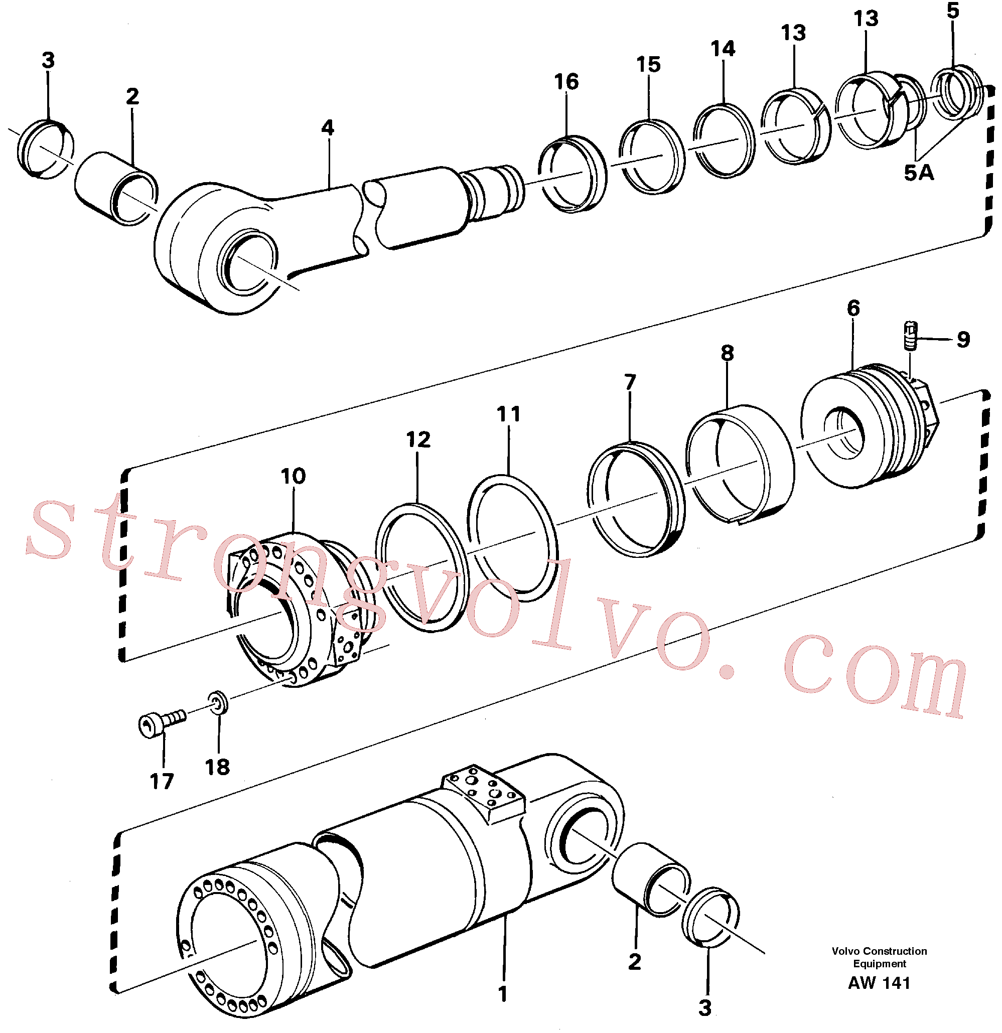 VOE4833164 Volvo Cilindro hidráulico, rotação(AW141 Montagem)