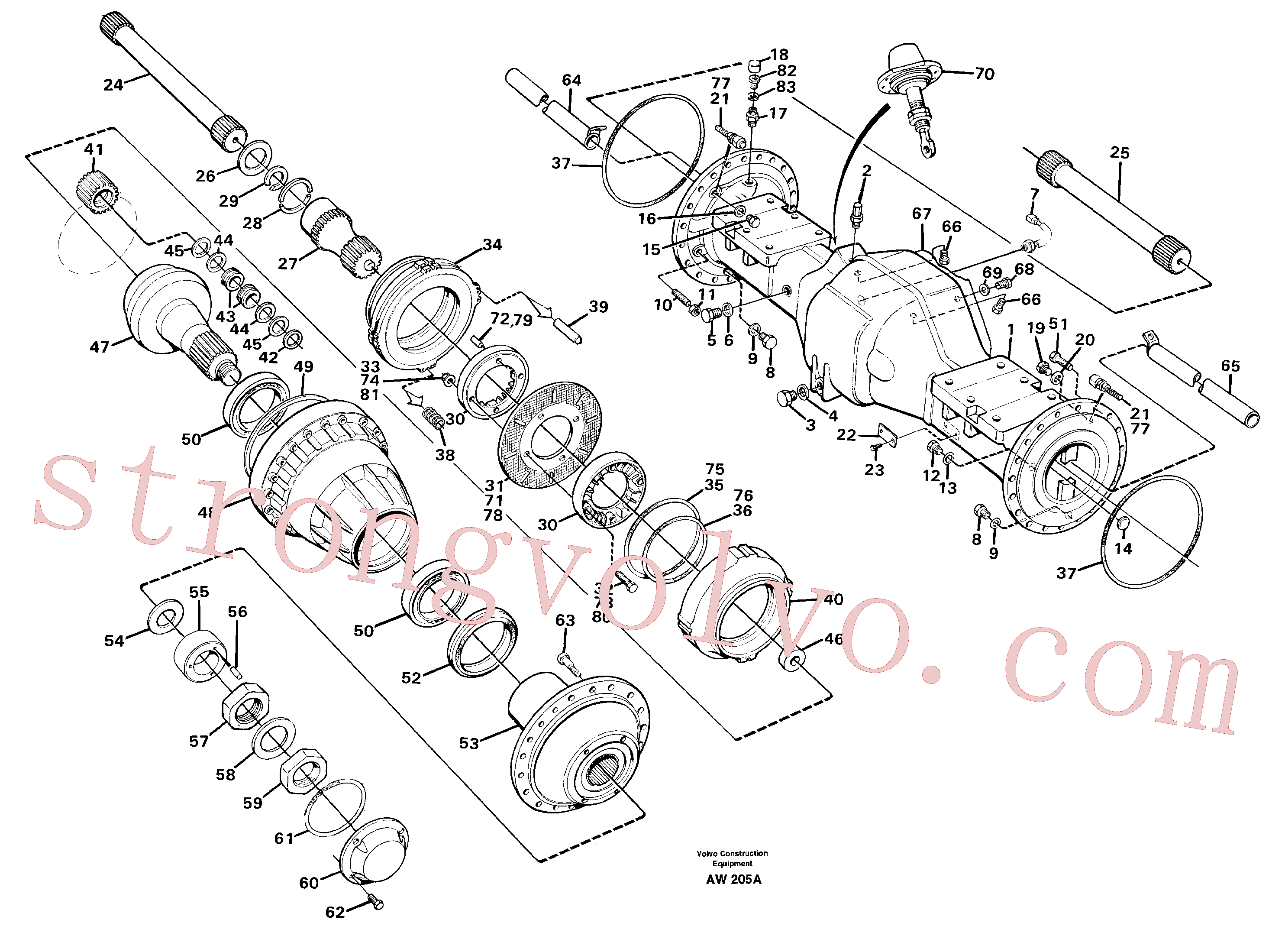 VOE11102354 Volvo Veio planetário, dianteiro(AW205A Montagem)