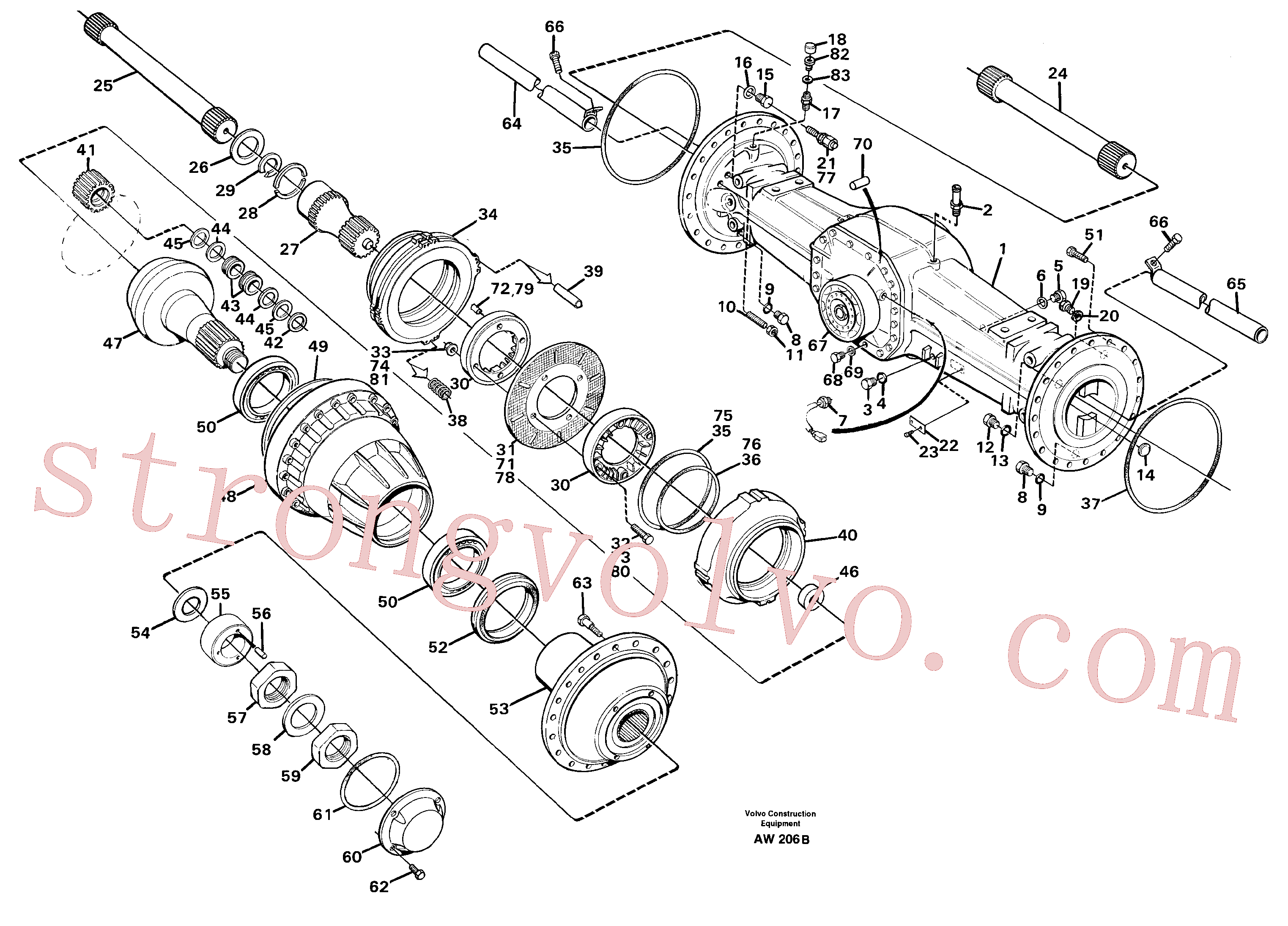 VOE11102354 Volvo Eixo planetário, traseira(AW206B Montagem)