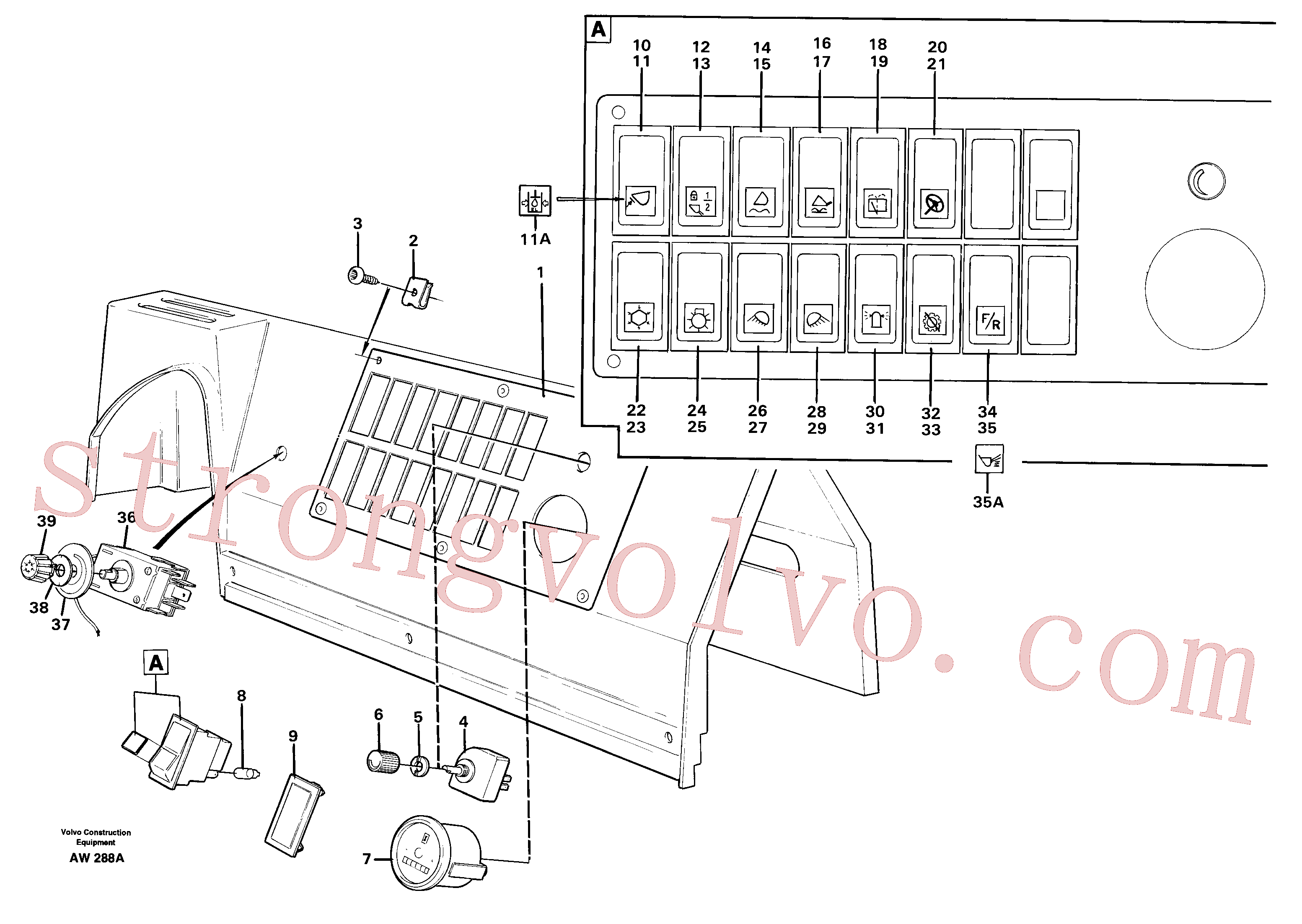 VOE4803473 Volvo Painel de interruptores(AW288A Montagem)